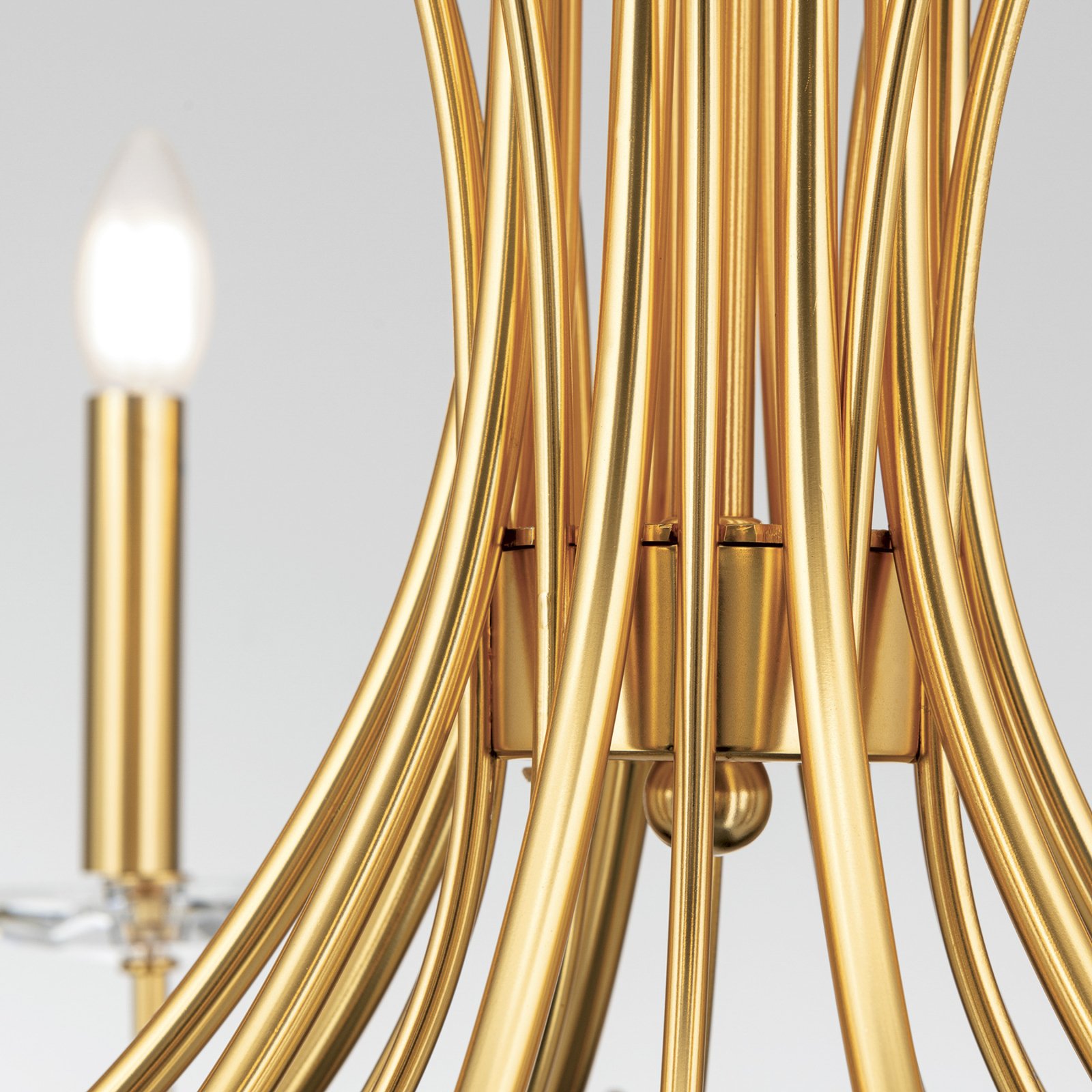 Ariane chandelier, gold-coloured, Ø 92 cm, crystal, 10-bulb.