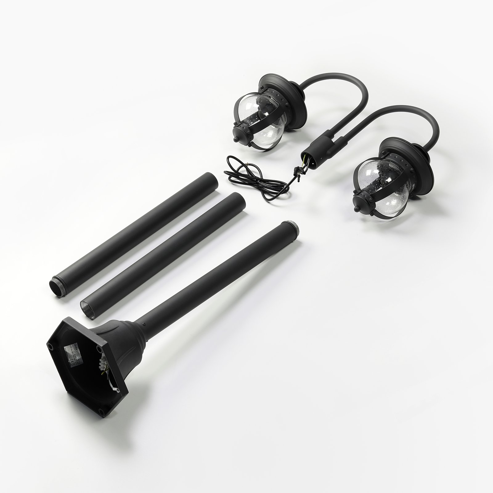 Lindby Außenleuchte Farley, 215 cm, 2-flammig, IP44, E27