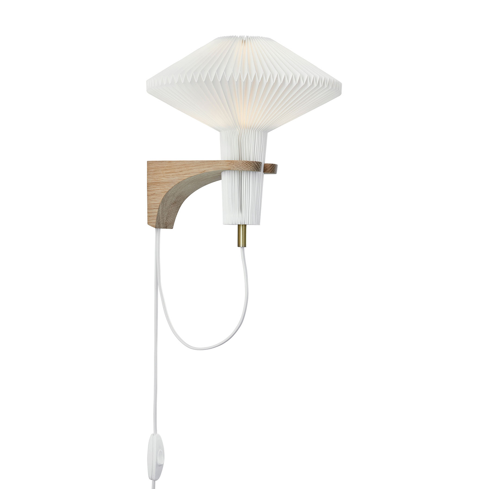 Le KLINT The Mushroom wandlamp, met eikenhout