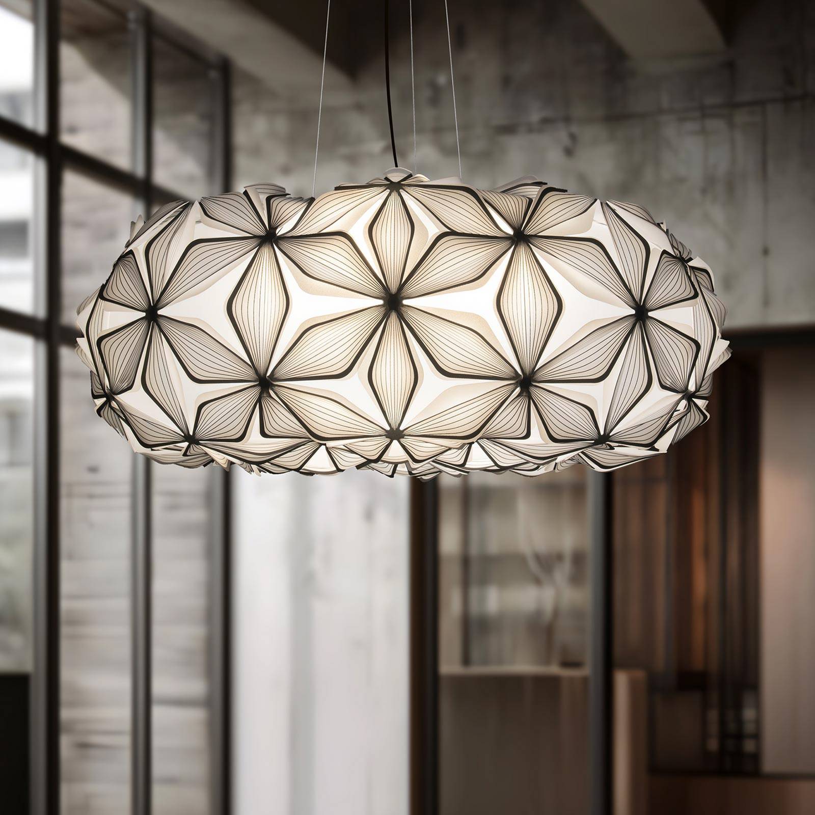 Pendellampe C'EST LA VIE, sort/kabel sort, Ø 70 cm