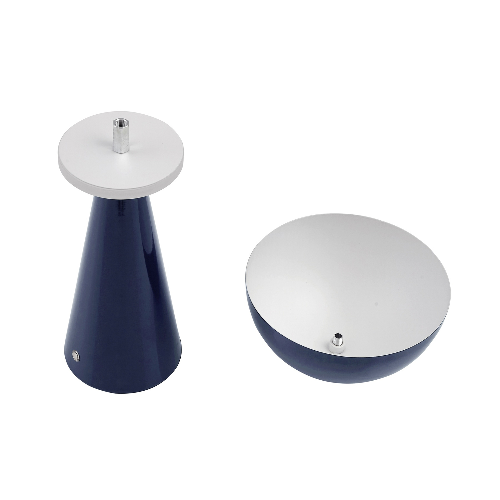 Lindby Lampe de table LED rechargeable Nevijo, bleu, Ø20cm, USB, variateur