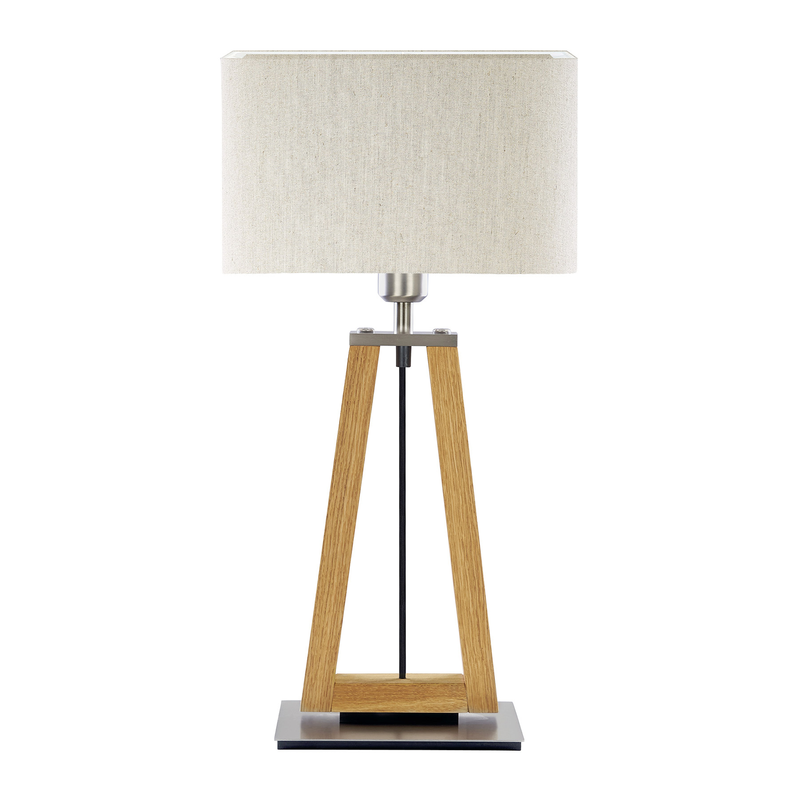 HerzBlut Bi Bob table wooden base fabric lampshade