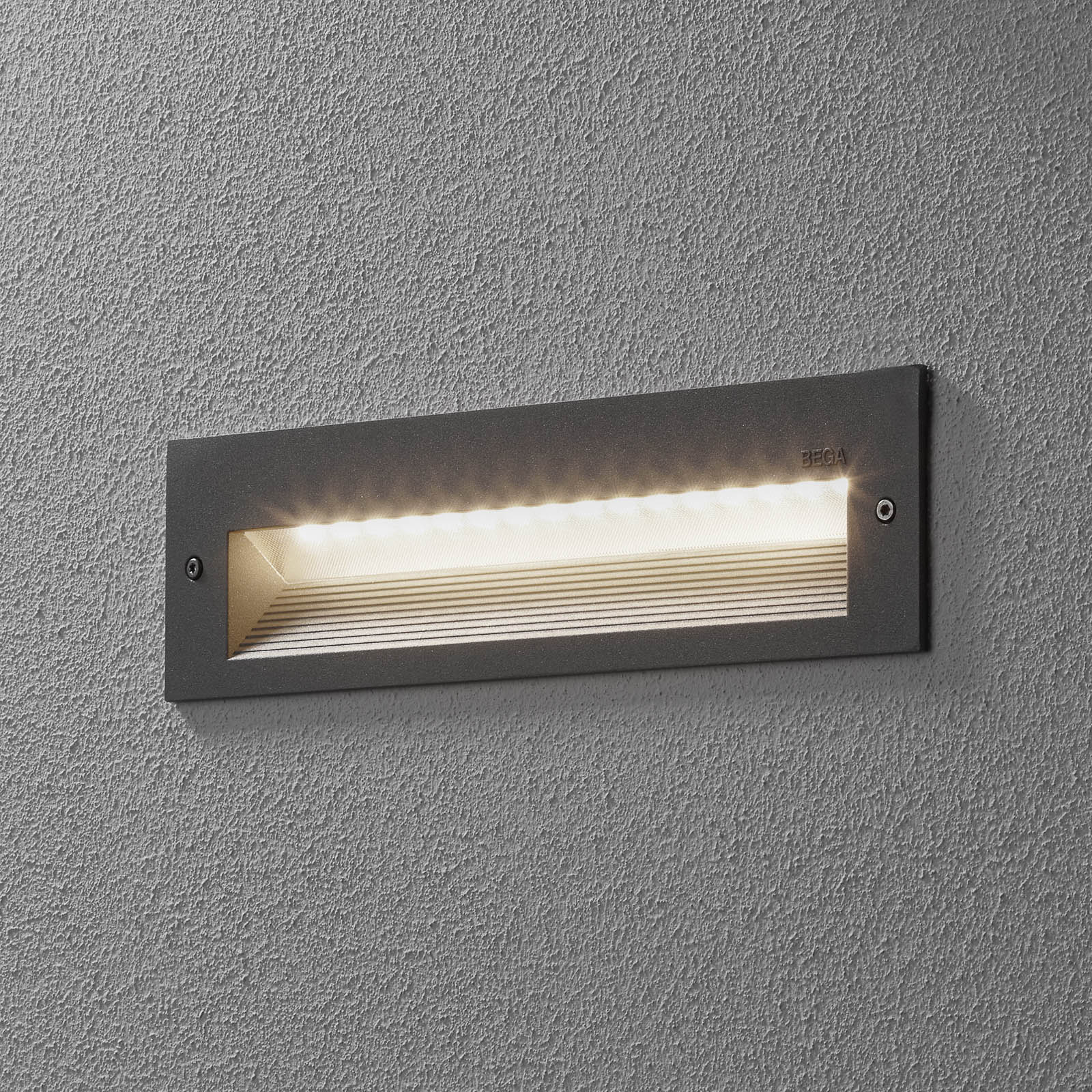 BEGA 33054 LED wall light 3,000 K silver 26 cm