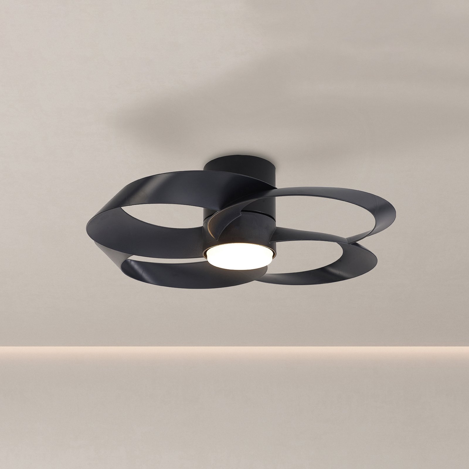 Ventilatore da soffitto a LED Rose nero Motore DC silenzioso Ø 65 cm CCT