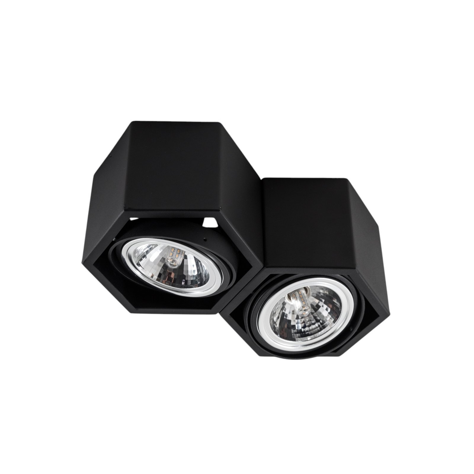 Plafón Elvas orientable 2 luces negro