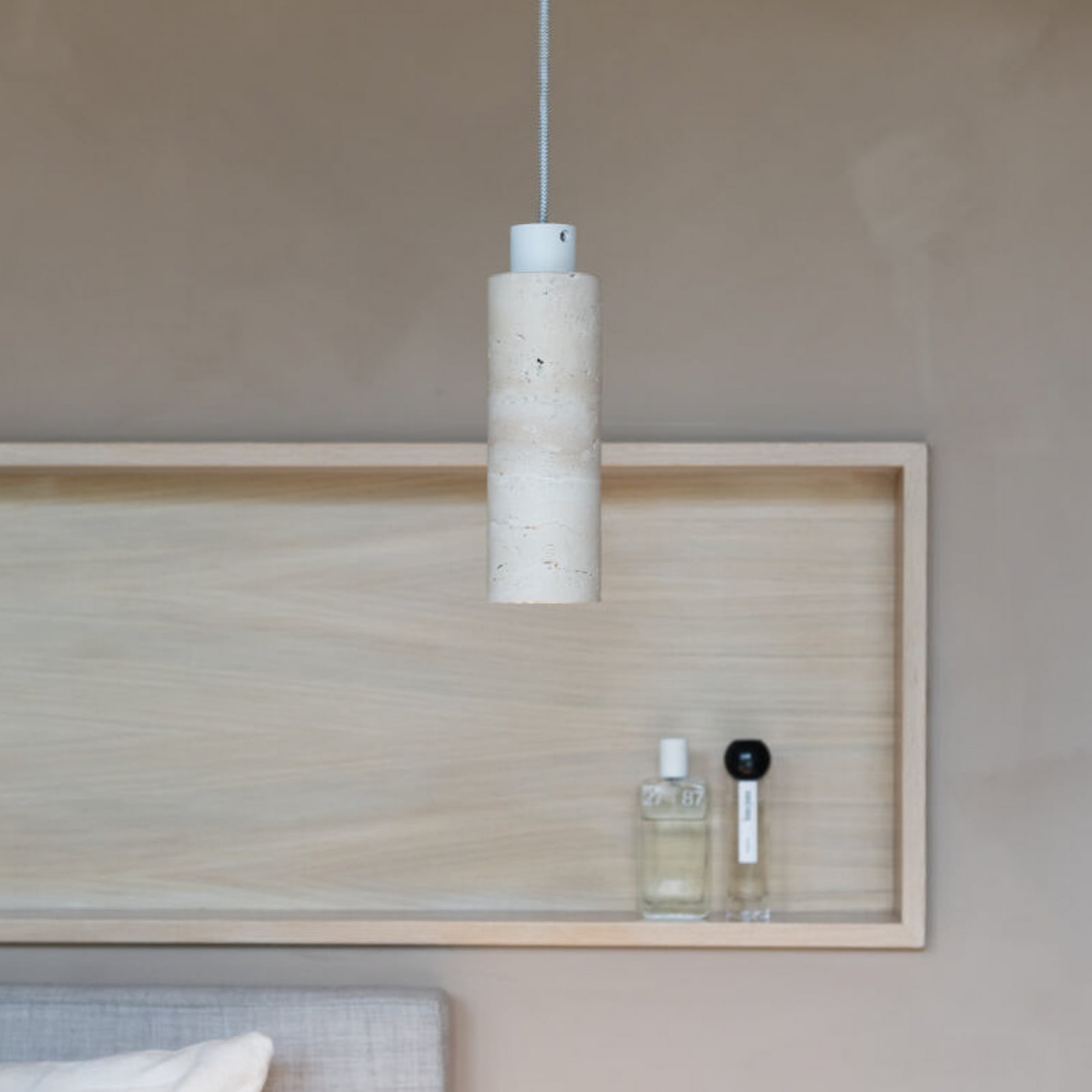 IT'S ABOUT ROMI Tivoli hanging light, white, travertine, GU10 IT'S ABOUT ROMI Tivoli hanging light, white, travertine, GU10