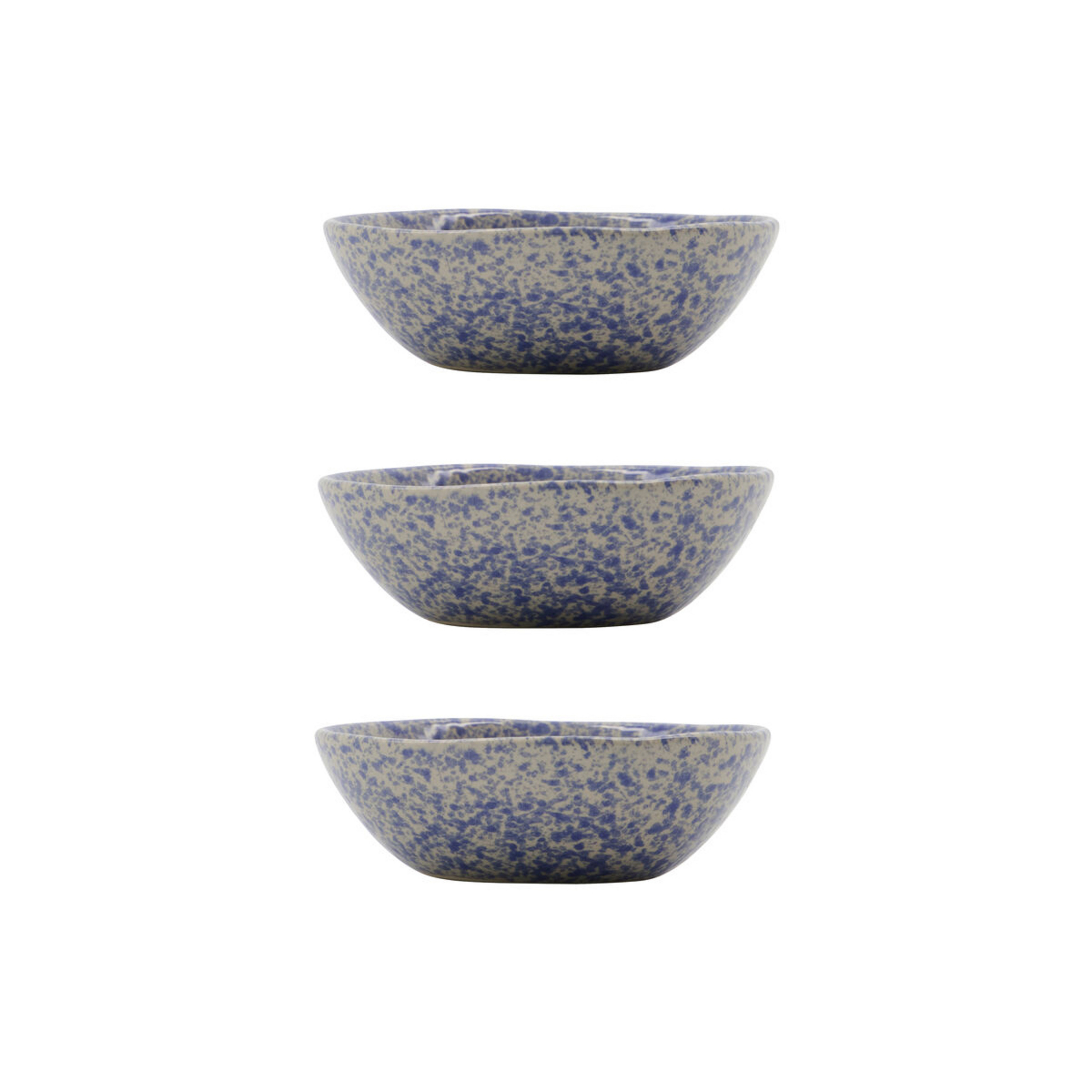 HDDiva bowl, blue, ceramic, Ø 9 cm, set of 3 - House Doctor