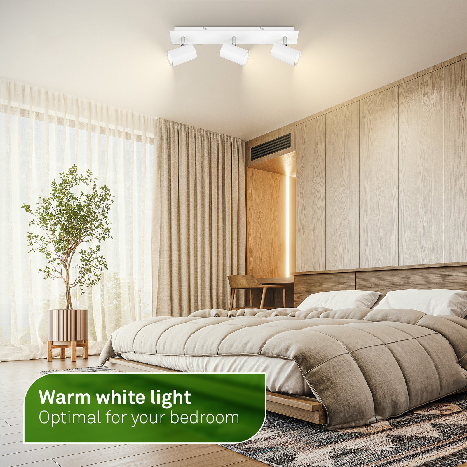 Griestu lampa Isil A, balta, 3 gaismas, metāla, grozāma