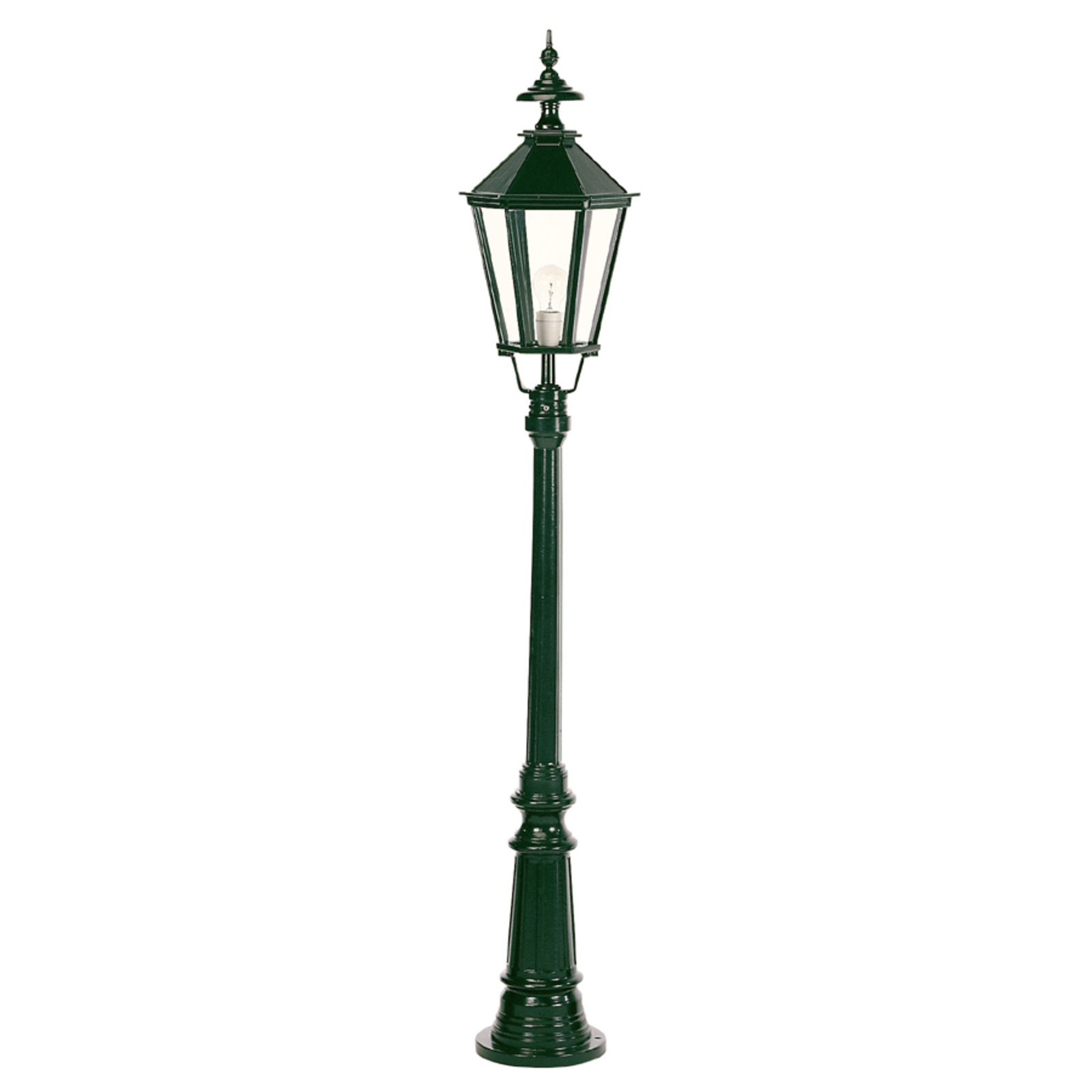 K. S. Verlichting Post light Dublin made of die-cast alu, green, metal, glass, E27, 60 W, energy efficiency: A++, H: 166 cm