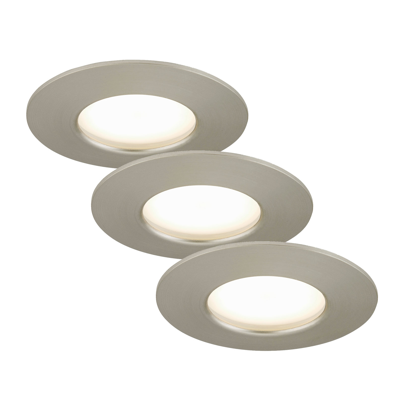 LED-Einbauleuchte Attach Dim, IP44, 3er-Set