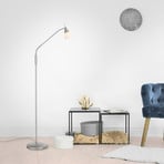 Paul Neuhaus Pino floor lamp, silver, 163 cm, dimmable, G9