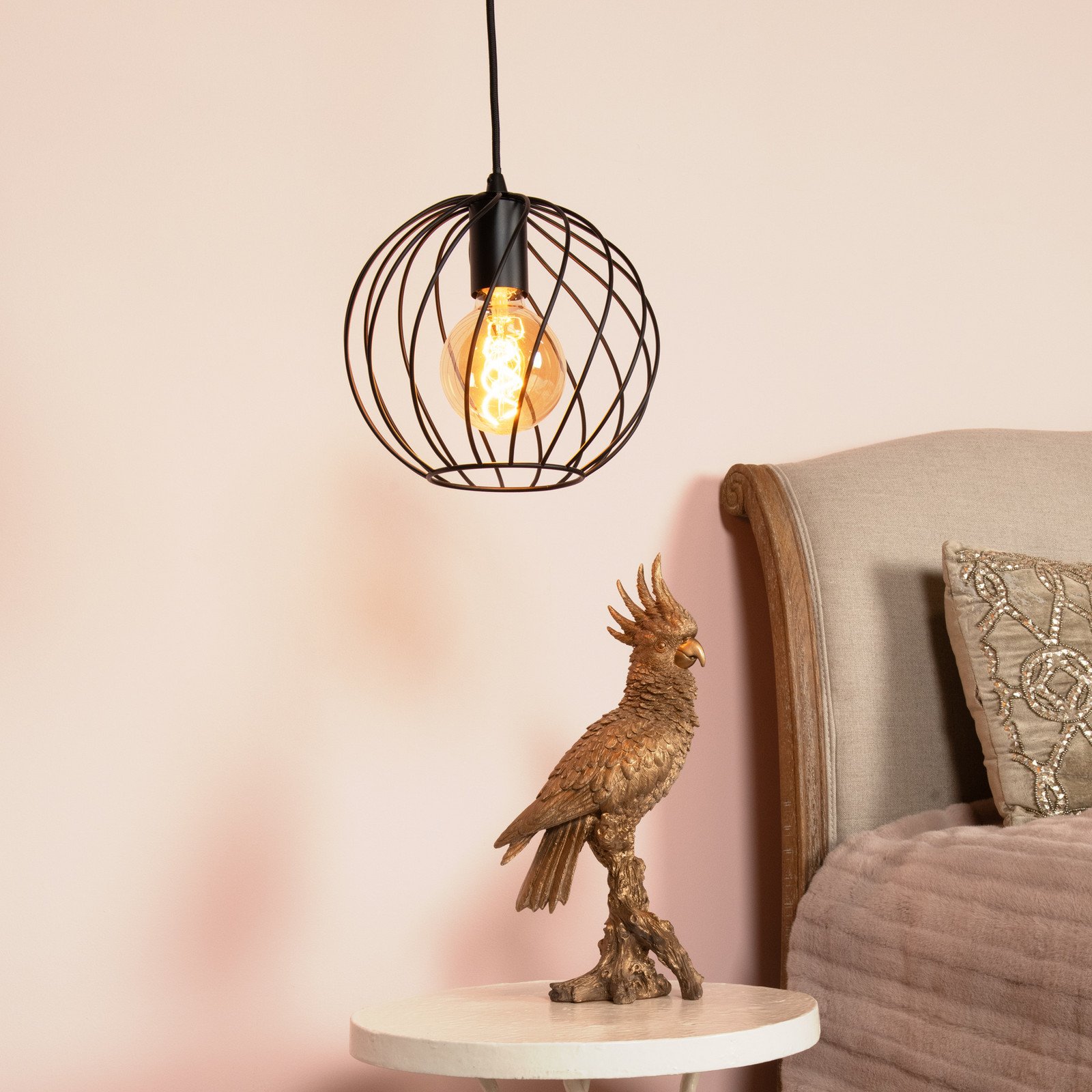 Lucide Danza lampă suspendată 1 bec Ø 25 cm negru - Camera de zi / sufragerie - modern - Metal