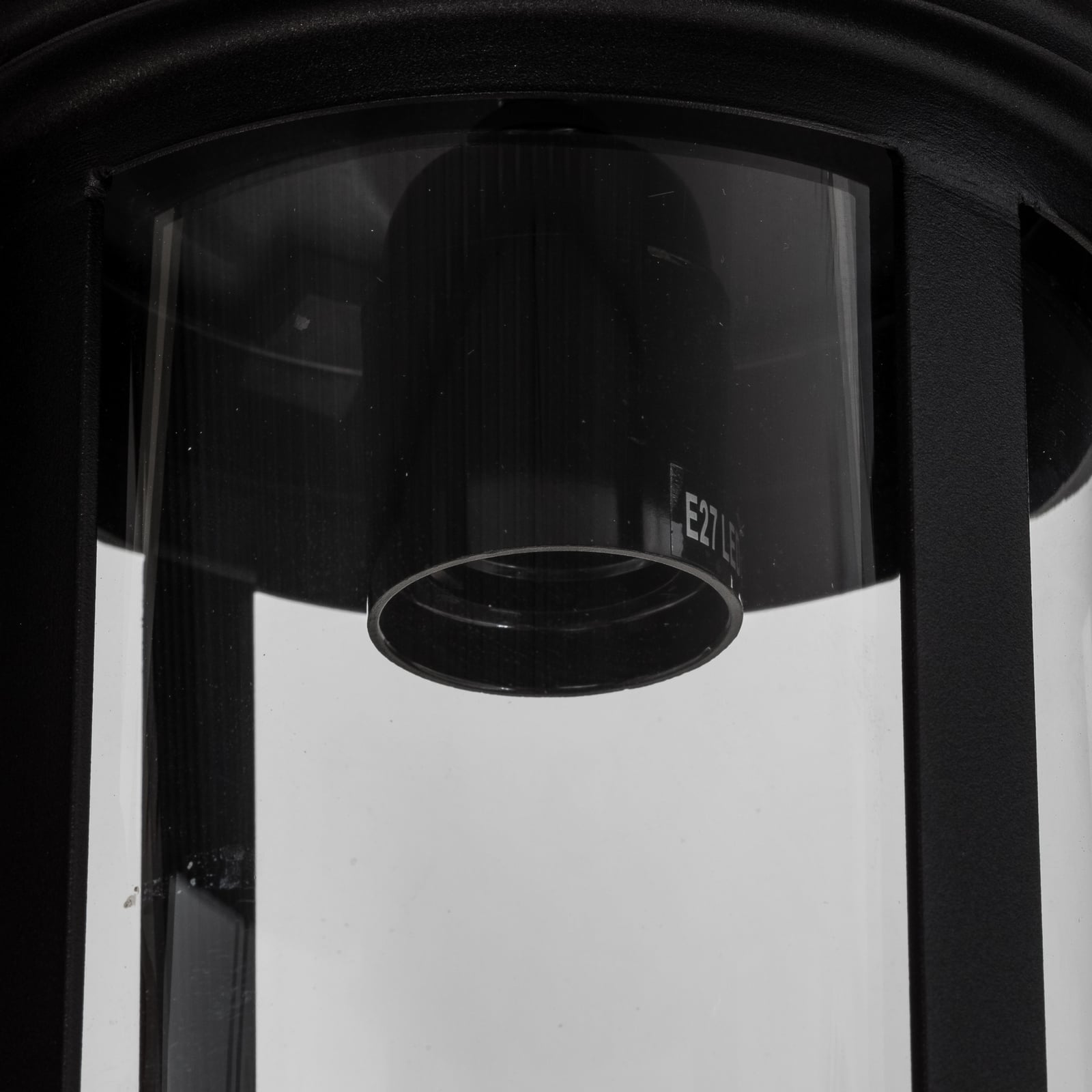 Lindby Außenwandleuchte Zayn, schwarz, Glas, Höhe 33cm, IP23