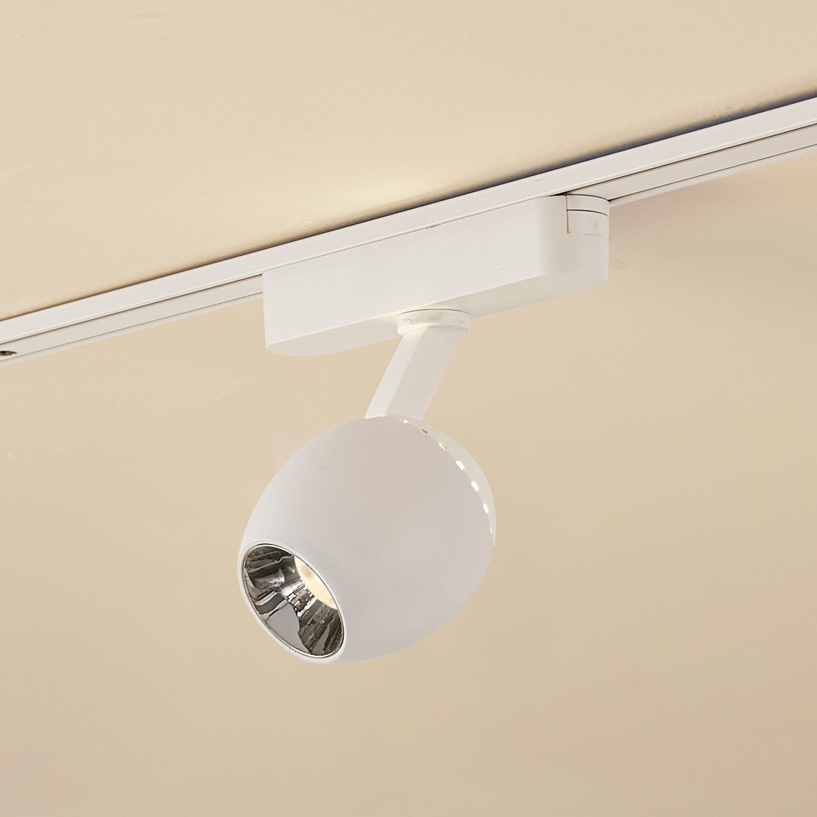 Lindby LED прожектор 48 V Lumaro, бял, Ø6cm, пластмасов, с възможност за