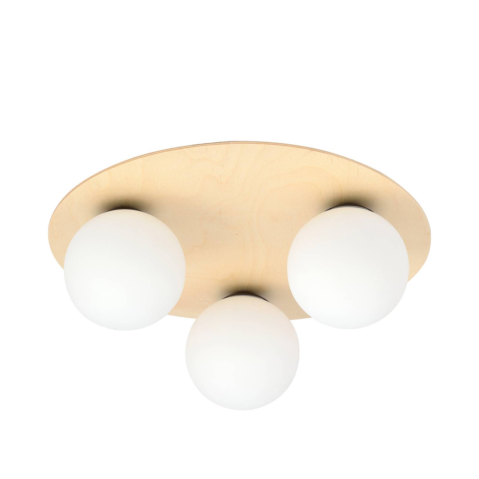 Kenzo loftlampe, rund, brun/hvid, 3 lyskilder