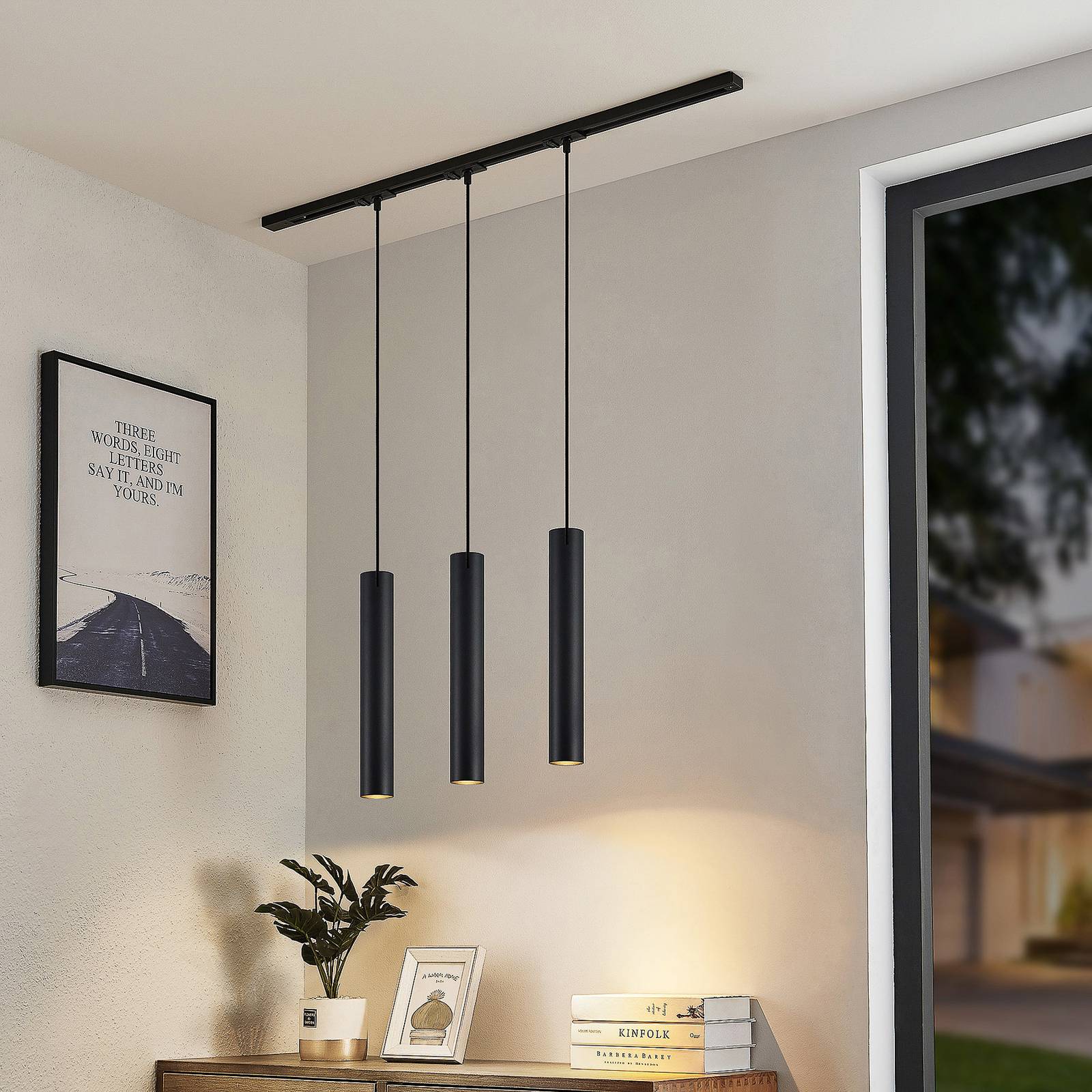 Lindby système de lampes sur rail Linaro suspension à 3 lampes noir