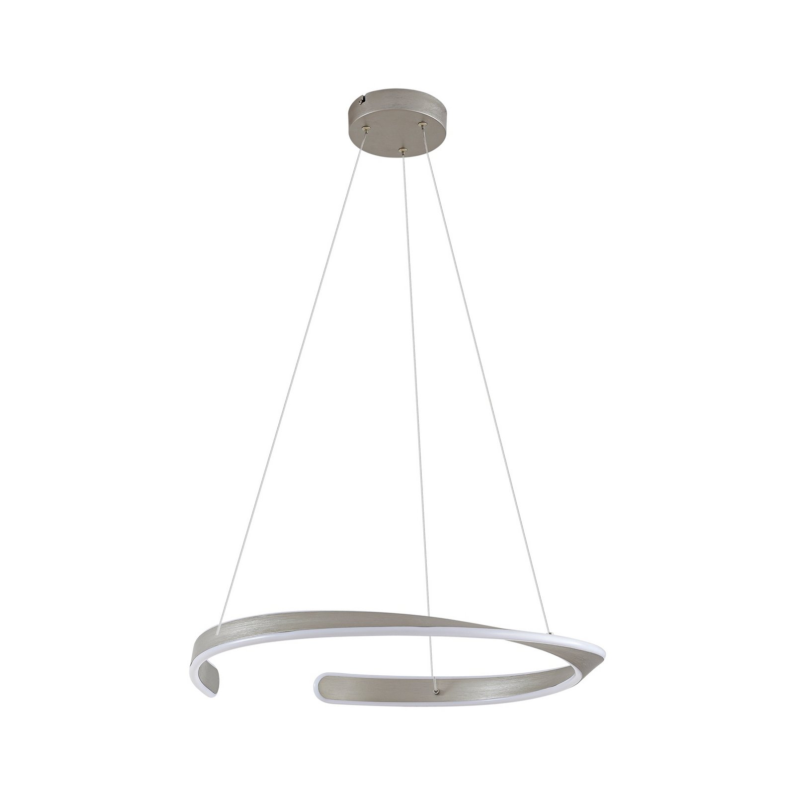 Lucande LED-Hängeleuchte Eloura, silber, Ø58cm, Metall, CCT