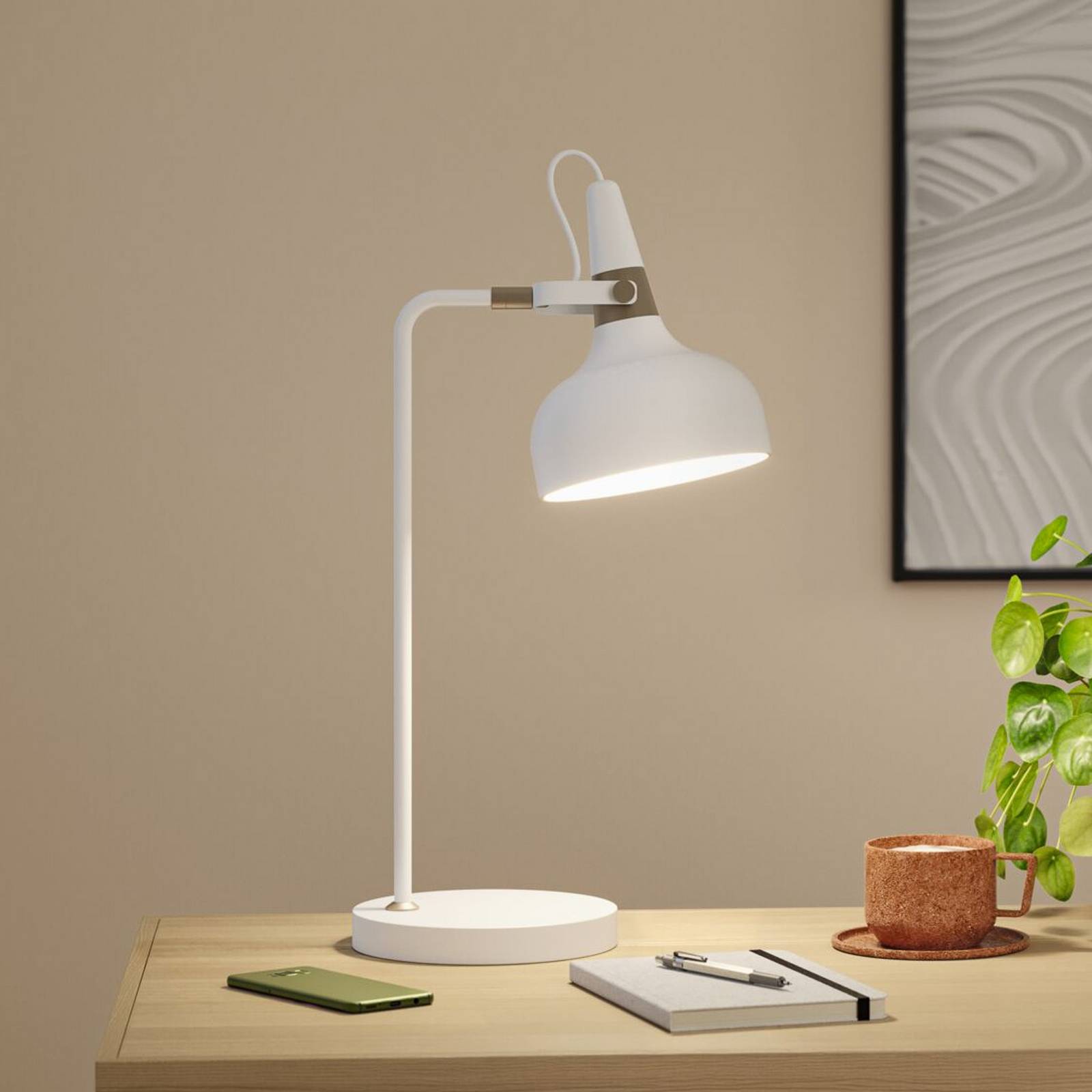 Lampa stołowa Paulmann Juna STYLE, biała, wysokość 51 cm, metalowa