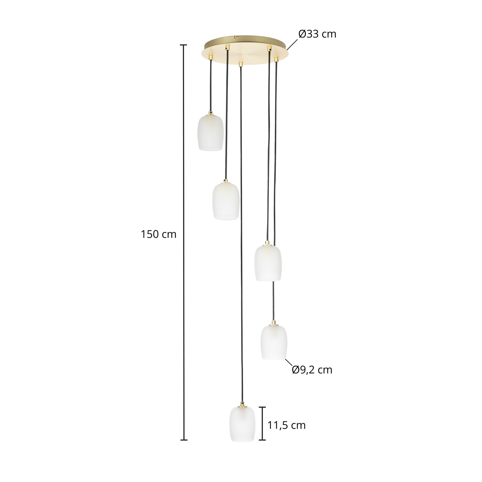 Lucande Taylan hanglamp 5-lamps rondel