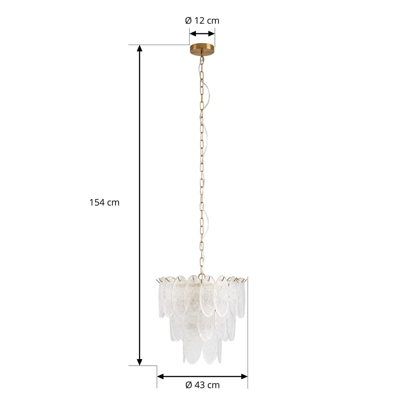 Lucande Dorothy pendant light, Ø 43 cm, glass, 4 x E14 Lucande Dorothy pendant light, Ø 43 cm, glass, 4 x E14