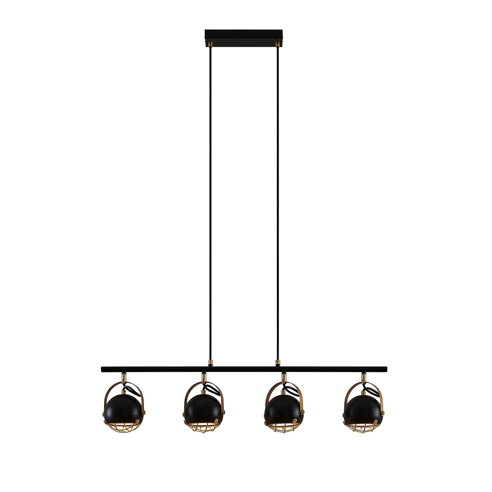 Lindby Dawid LED-hengelampe gulldekor, 4 lyskilder