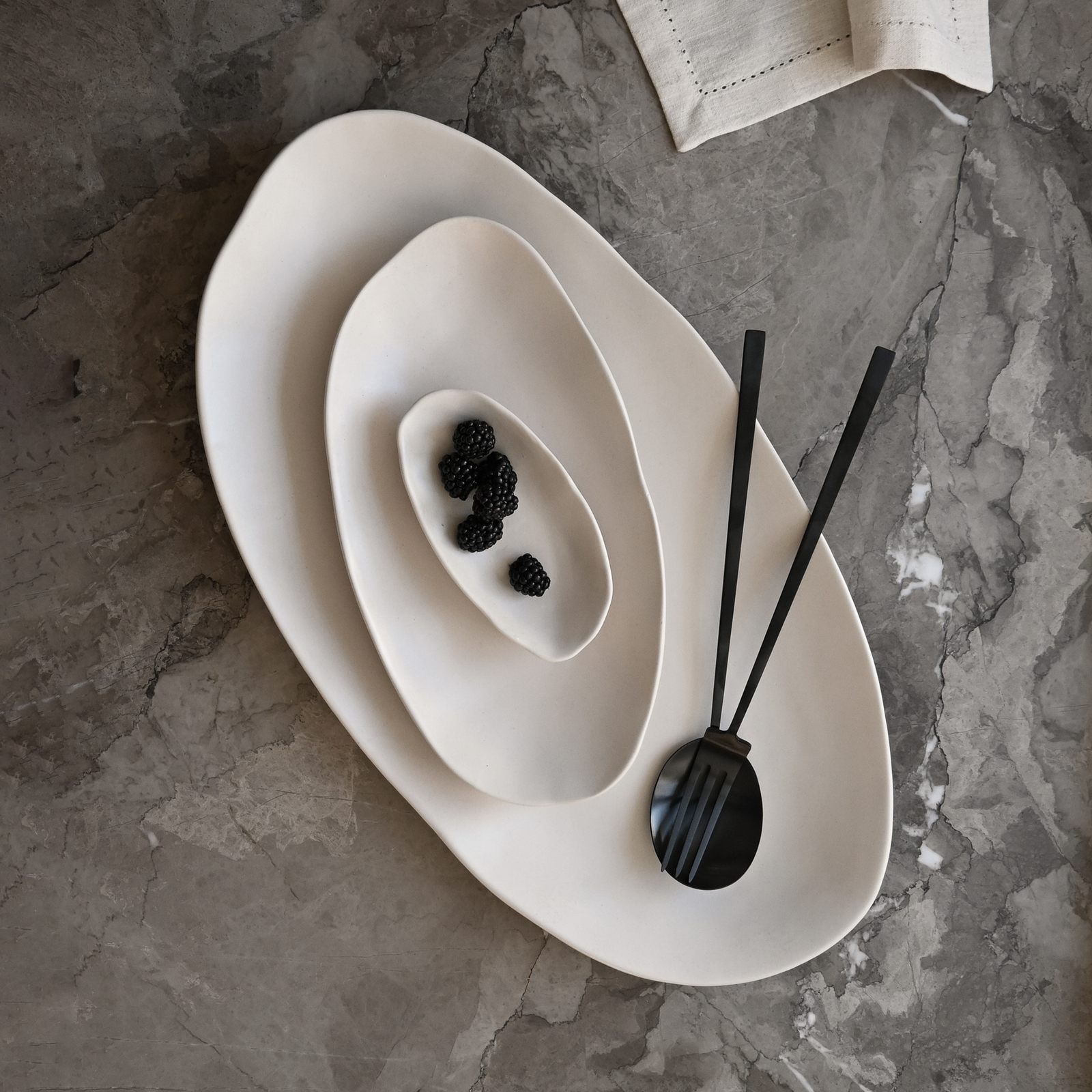 Naczynie do serwowania Native Długość 50 cm Kamień, biały - 101 Copenhagen