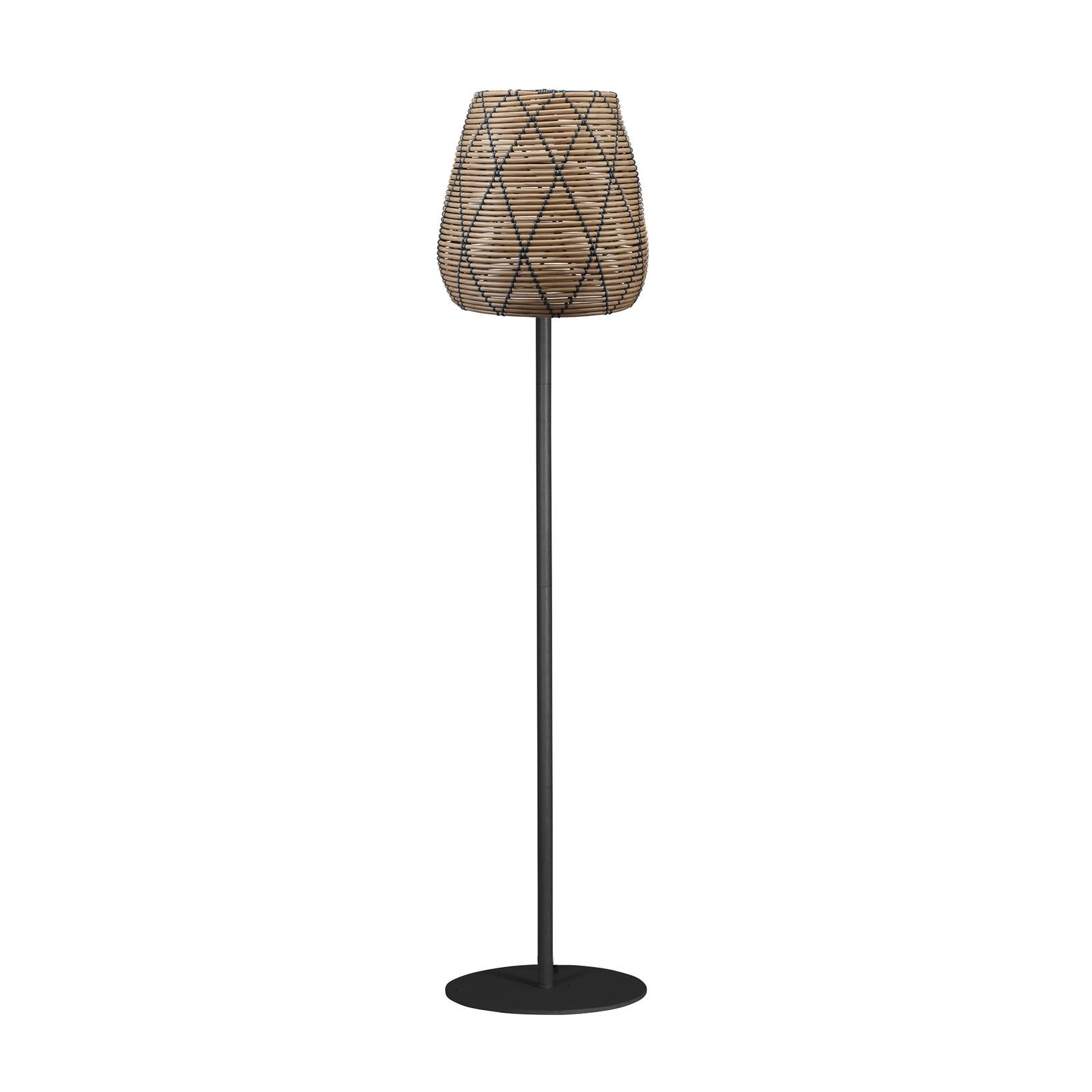 Levně PR Home lampa na terasu Agnar Lollo, šedá, ratanový vzhled, 154 cm