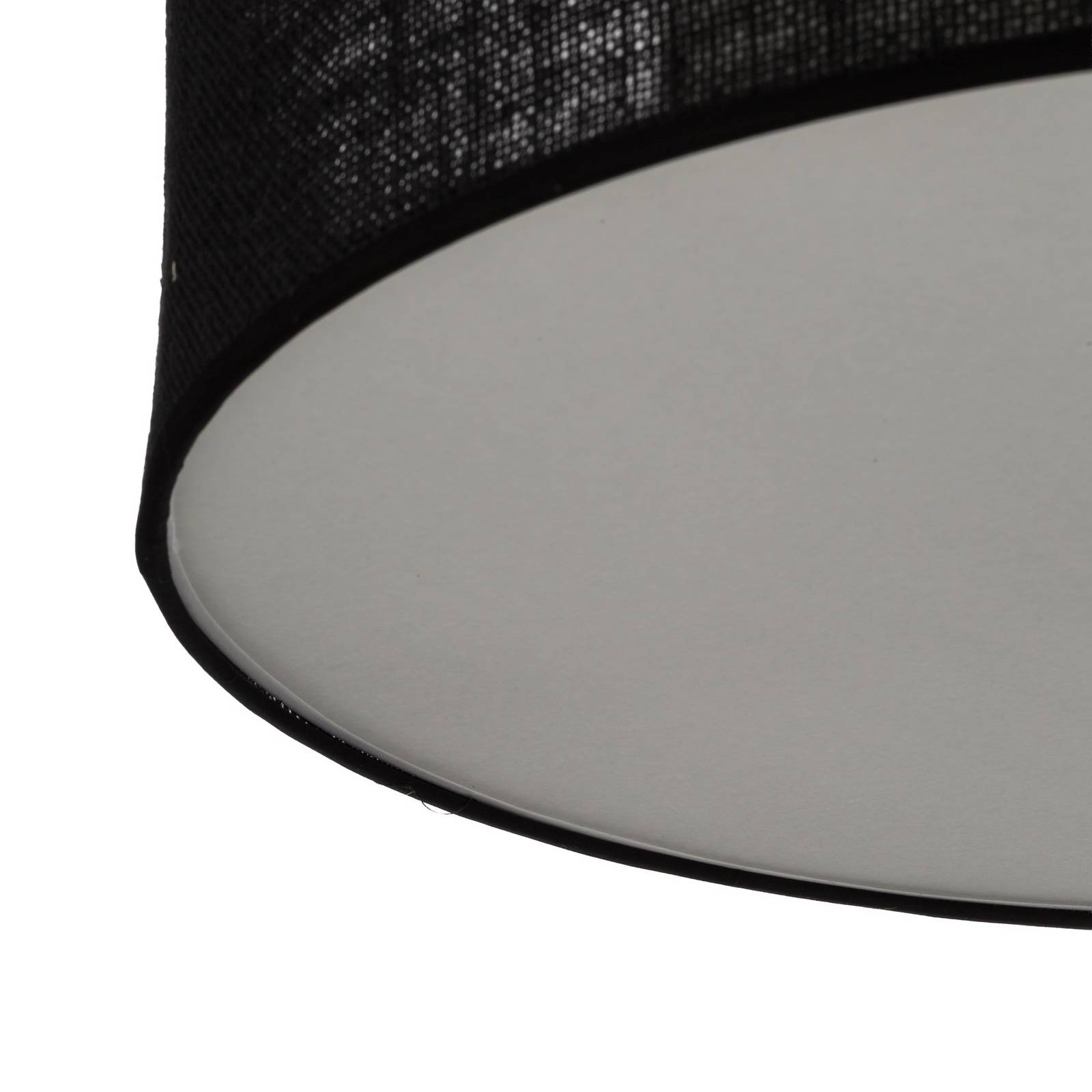 Lampa sufitowa Marshall, czarna, rattan, Ø 50 cm, E27