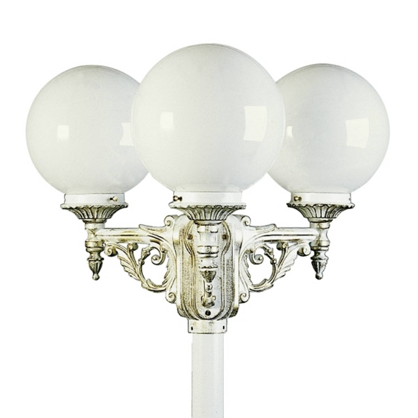 Ravissant chandelier blanc-or 163 à 3 lampes