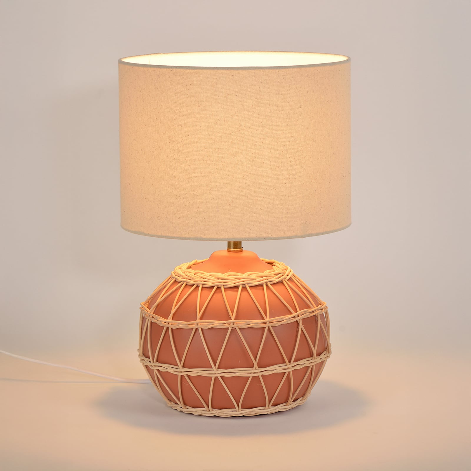 Lampada da tavolo Cyclades terracotta/beige, altezza 35 cm - COREP SAS