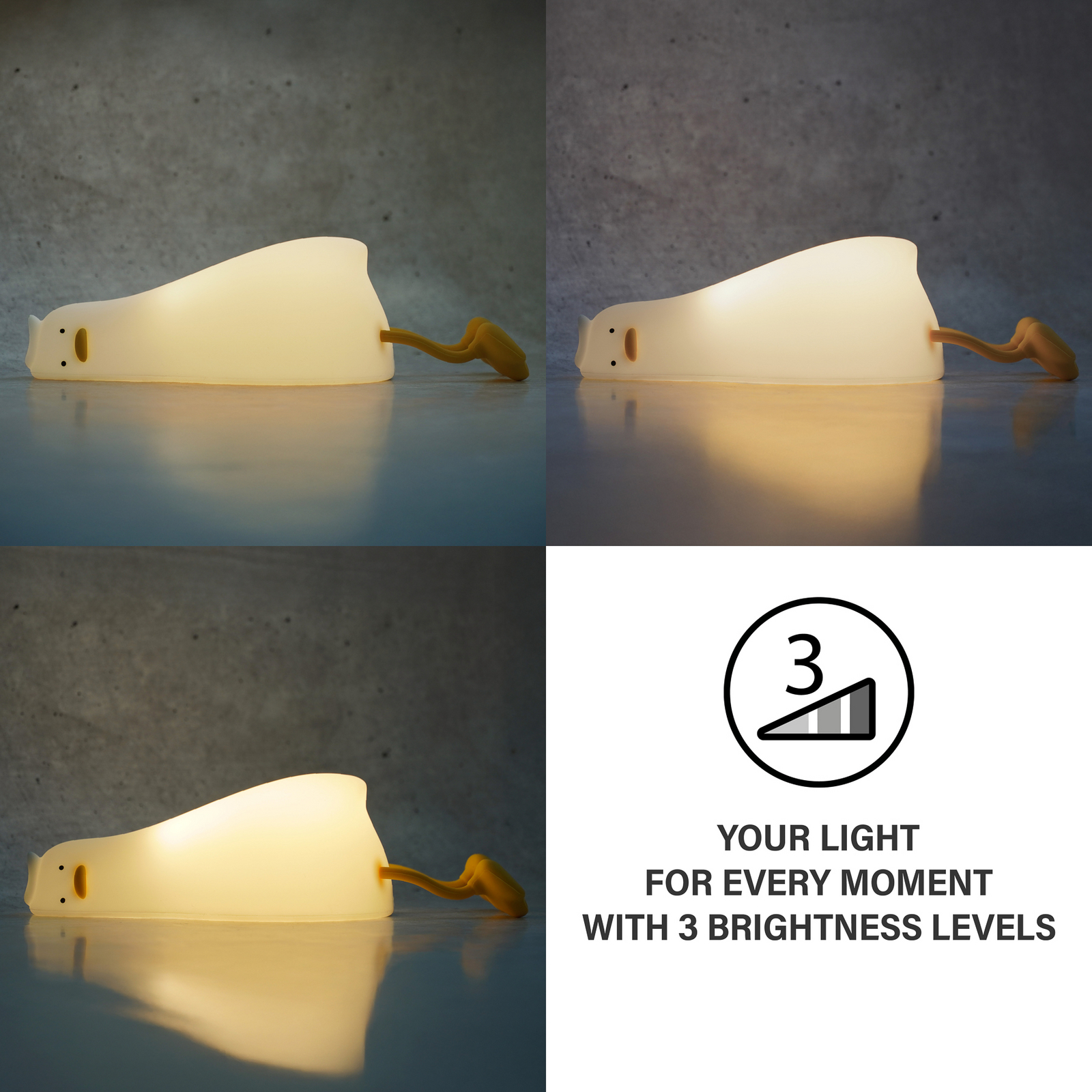 Lampe de chevet LED à accu Ducky, canard, blanc, minuterie, intensité