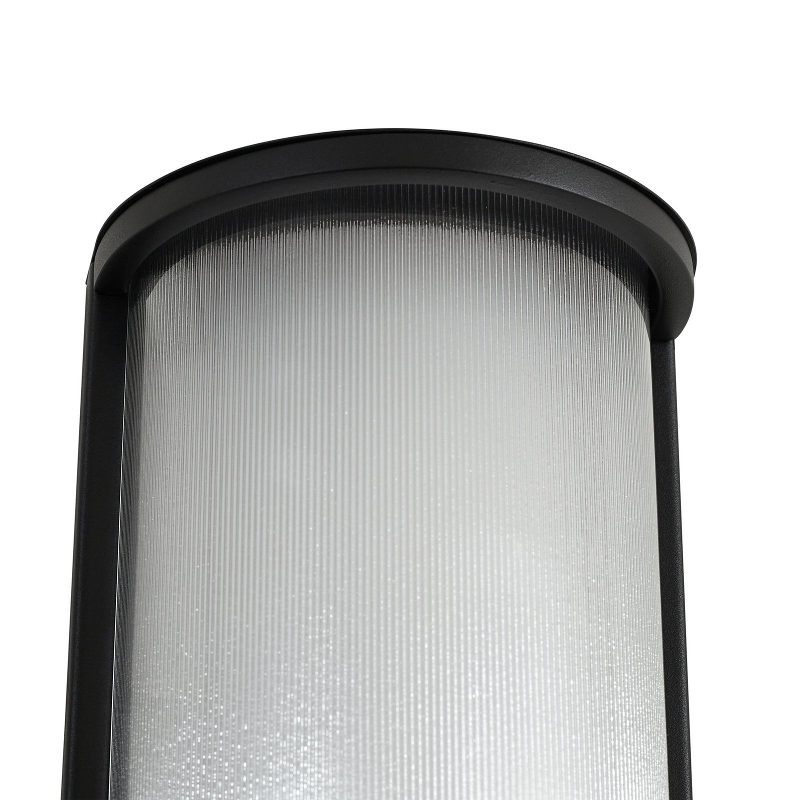 Calvik udendørs LED-væglampe, IP44, sort, 24 cm, riflet - Lindby