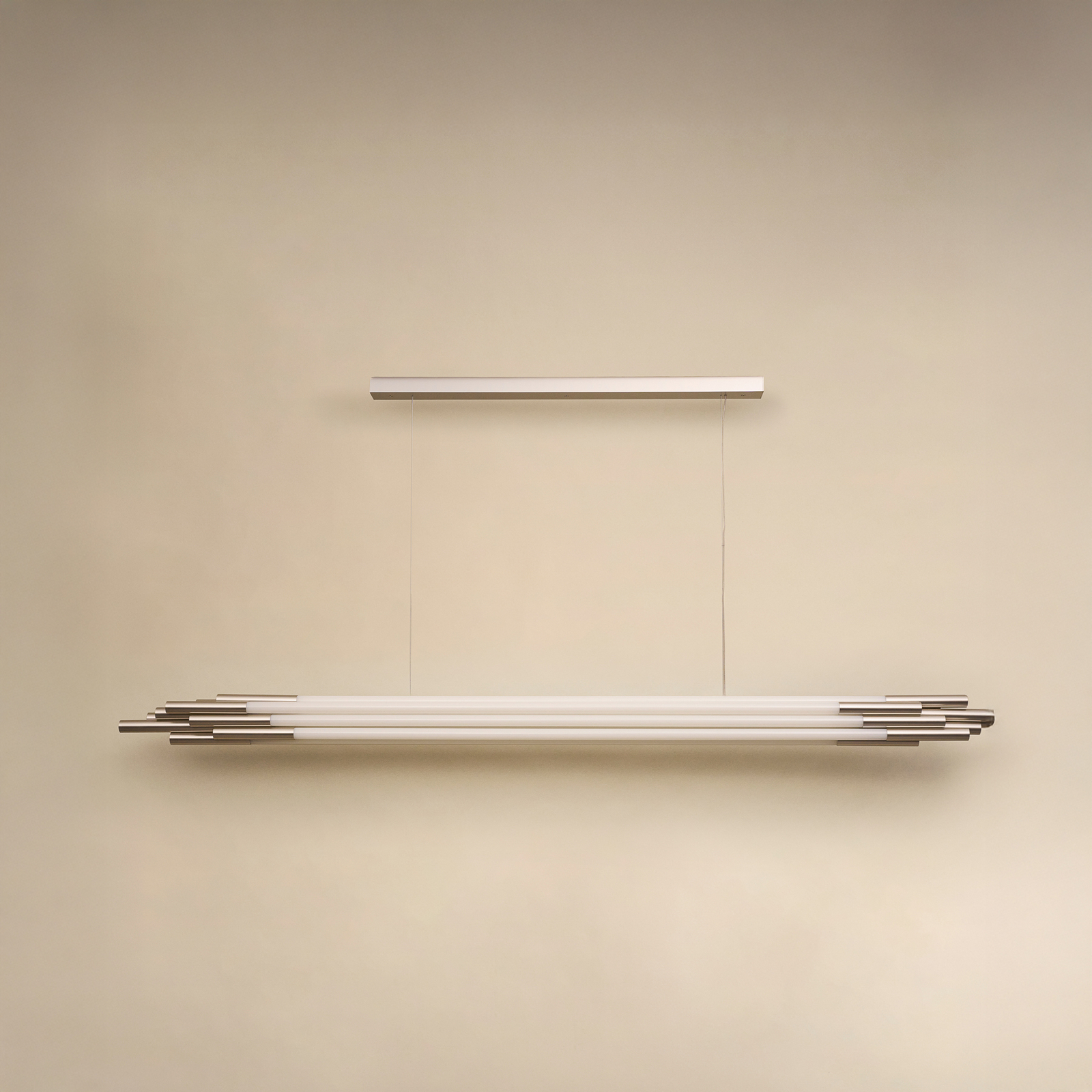 Lampada LED a sospensione ORG, lunghezza 200 cm, color nichel - DCW