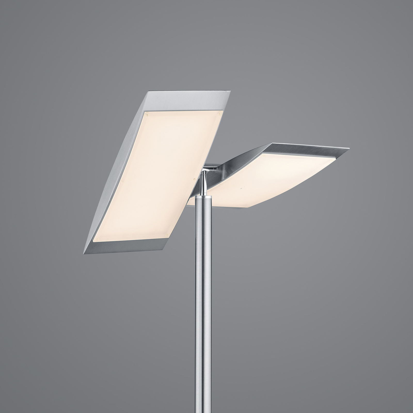 LED floor lamp Wim 2-bulb reading lamp nickel/chrome