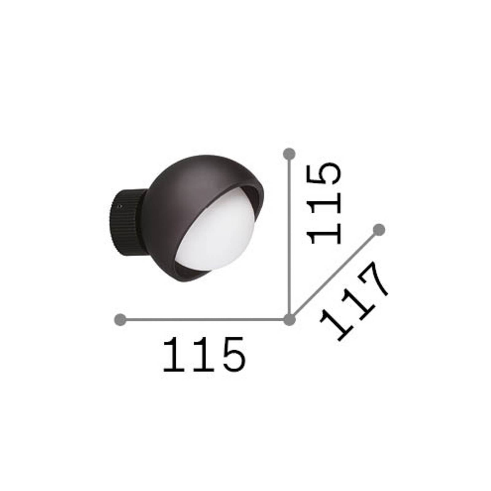 Applique murale IDEAL LUX Bloom, noire, Ø 12 cm, métal