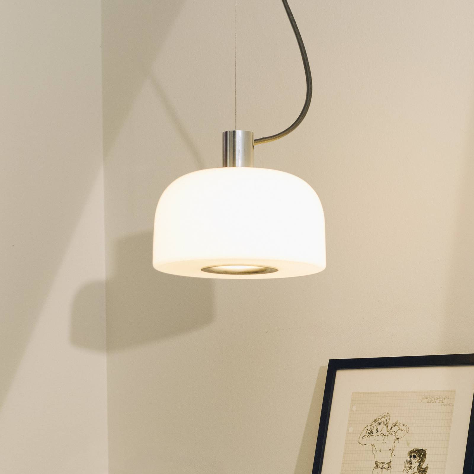 Flos Hängeleuchte Bellhop Glass S1, alufarben, Glas, Ø 33 cm günstig online kaufen