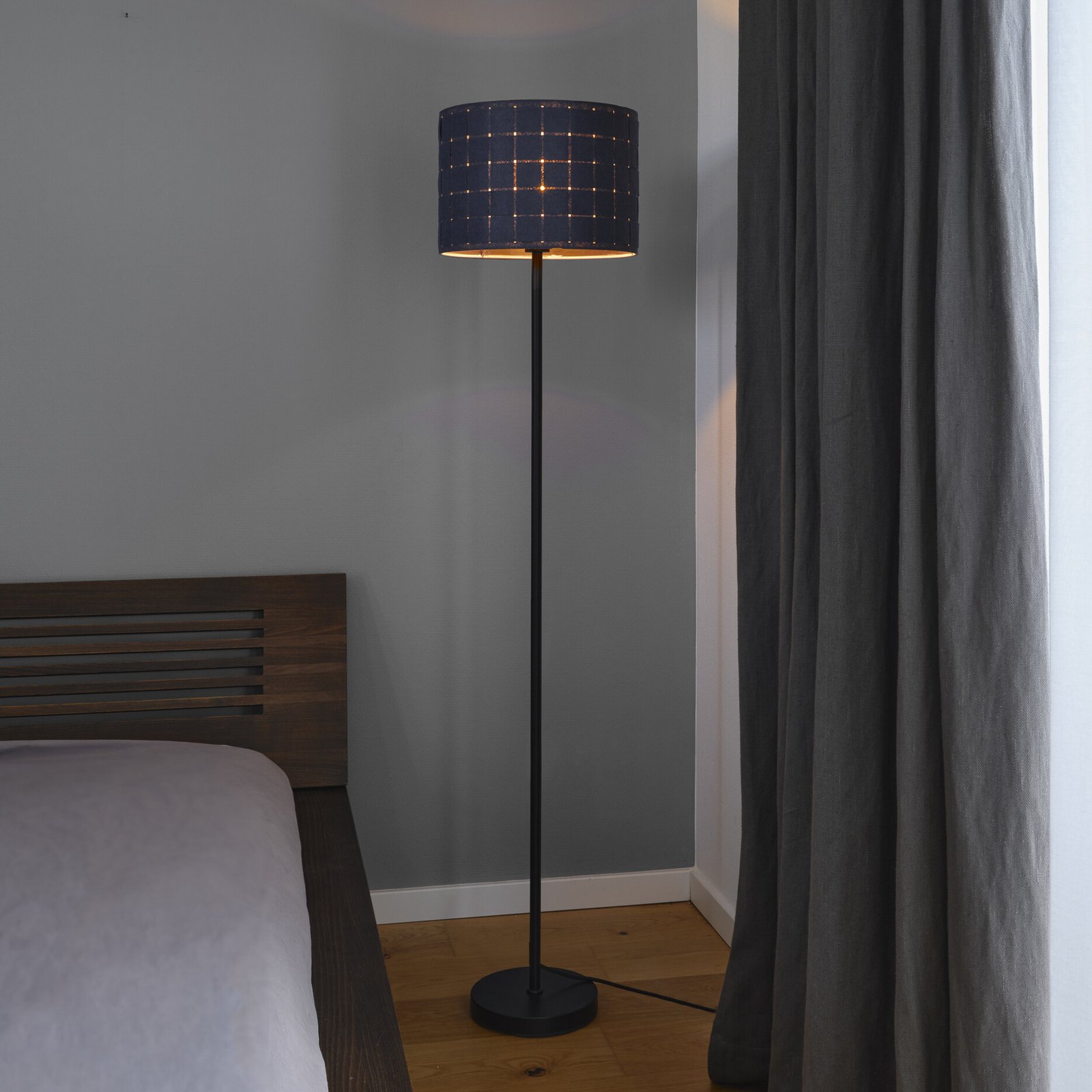 OSRAM Decor Felt Weaving Cans floor lamp, grey, 1-bulb, E27