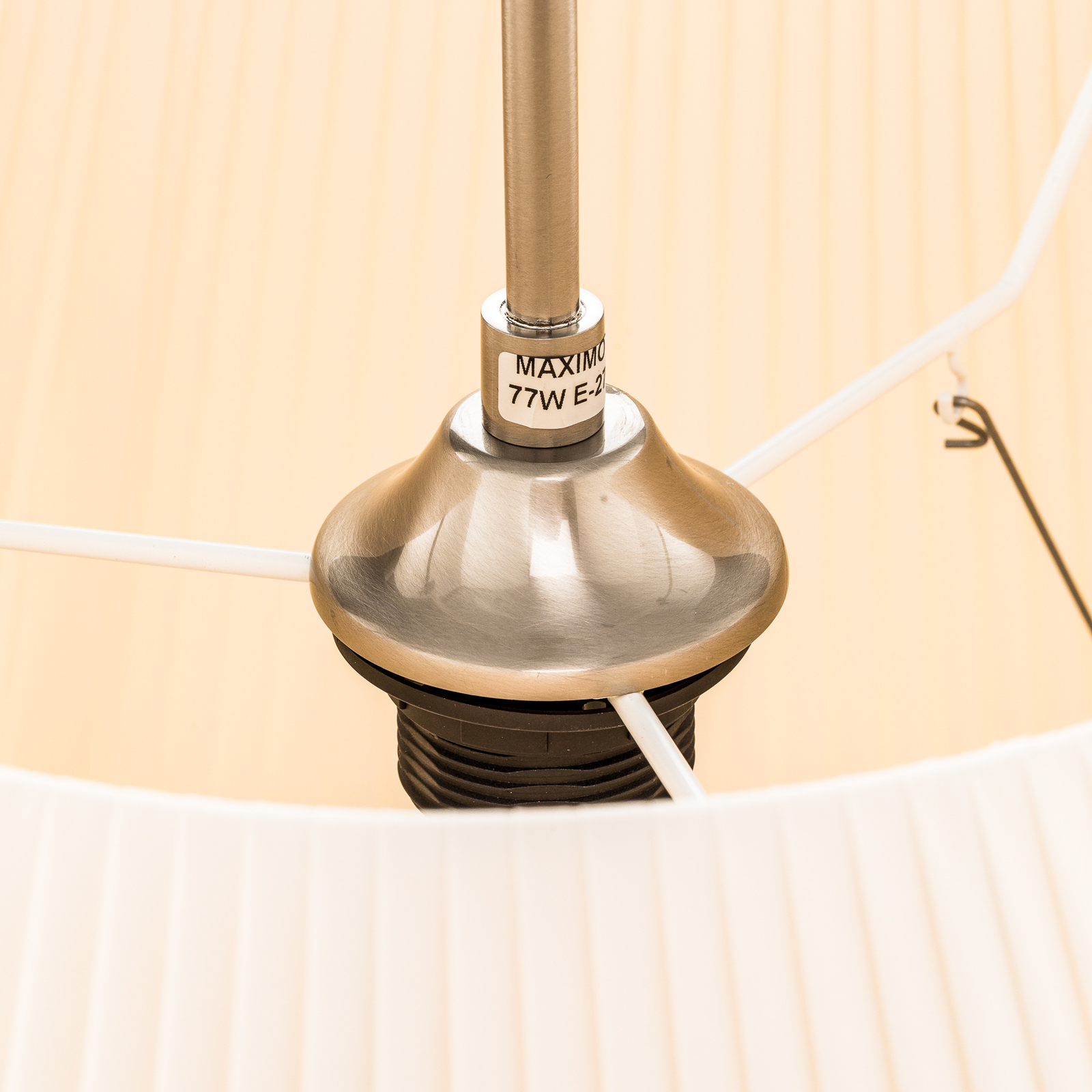 Bover Mei 60 - кръгла висяща лампа от плат в кремаво