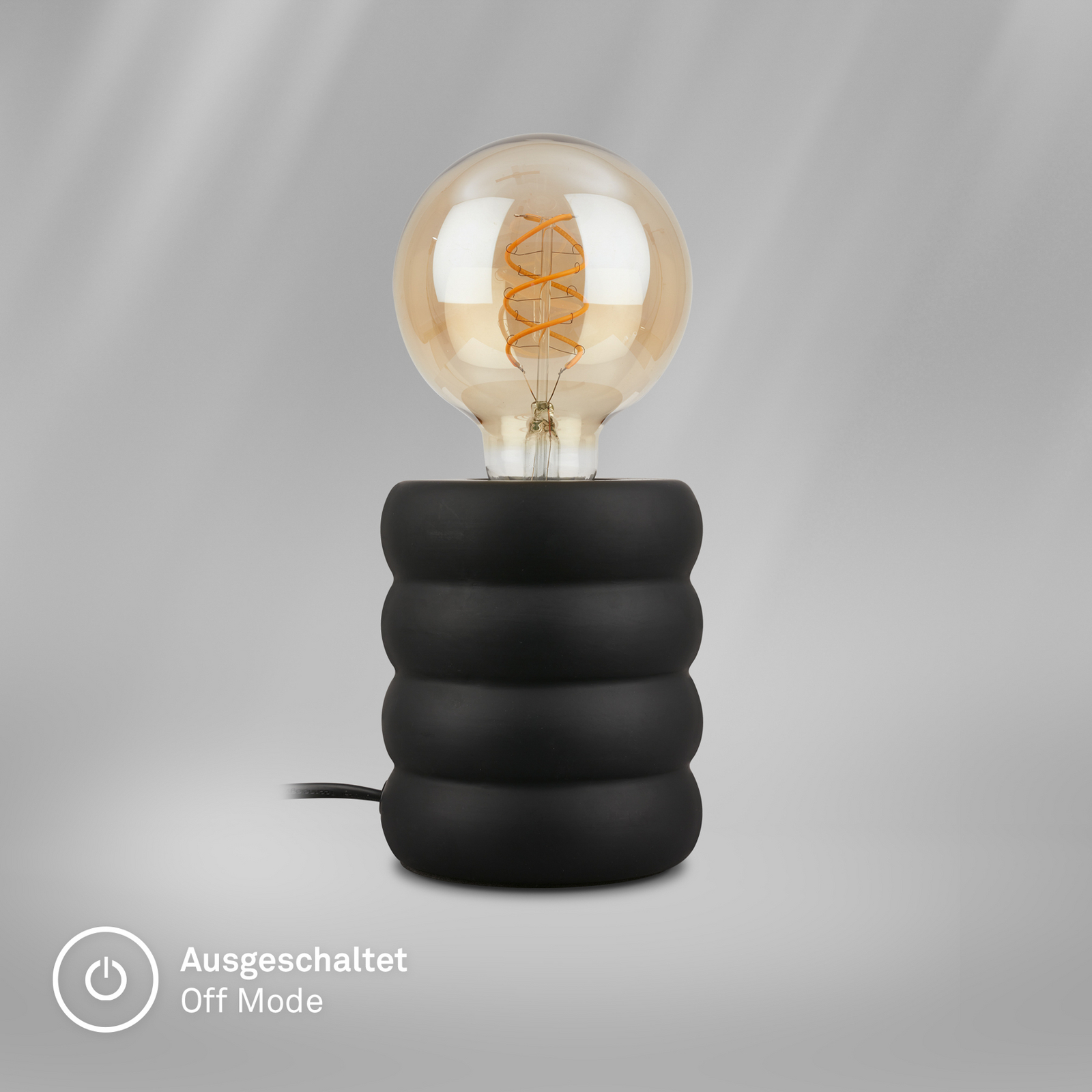 Lampă de masă Foam, negru mat, ceramică, E27, 25 W, Ø 10 cm