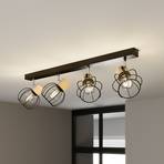Envostar Fence plafondlamp, metaal/hout, 4-lamps.