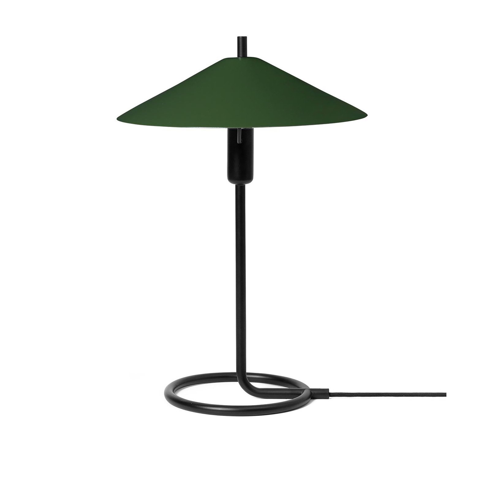 ferm LIVING Настолна лампа Filo, зелена, кръгла, желязо, височина 43 cm