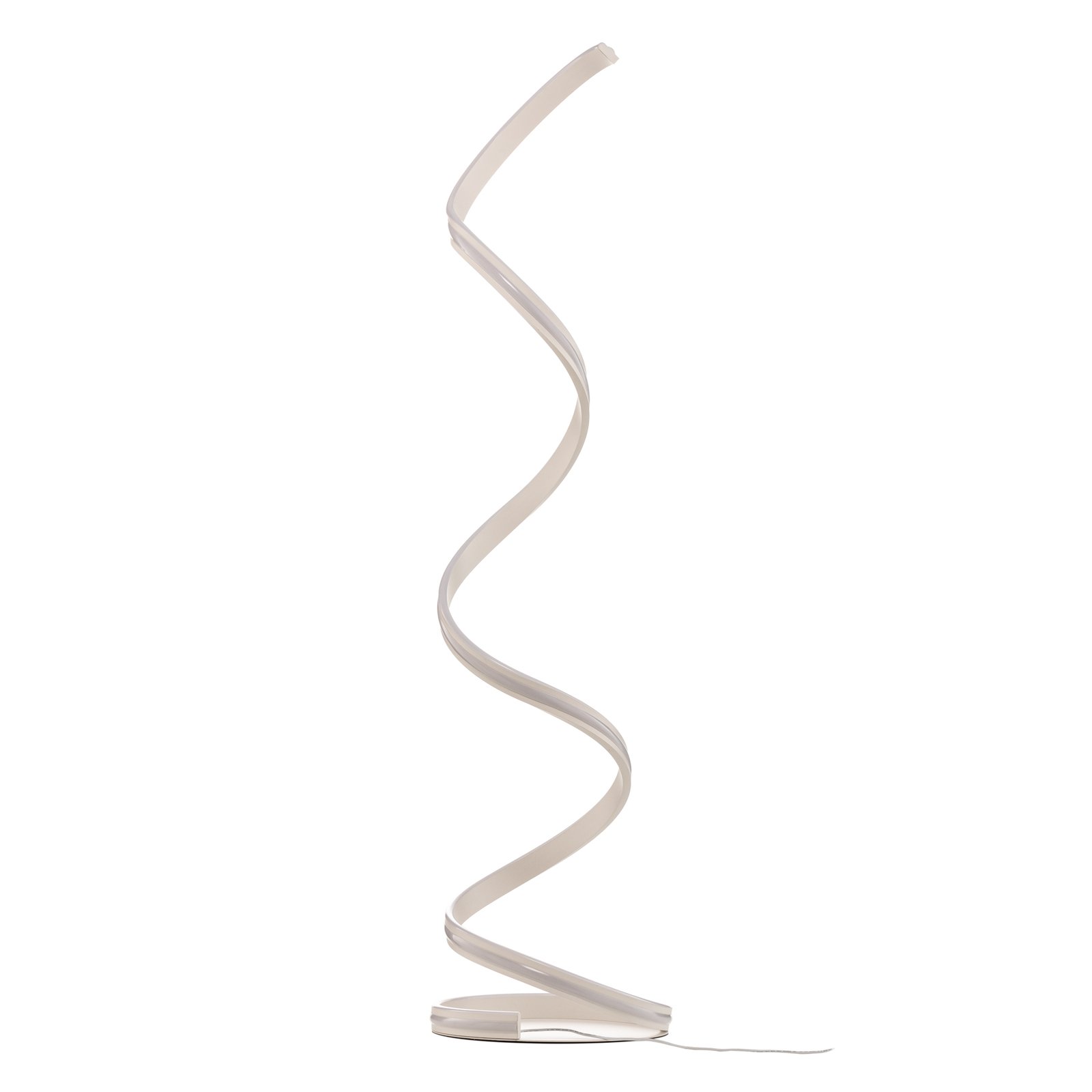 Lindby Salloa spiral floor lamp, dimmer CCT, white