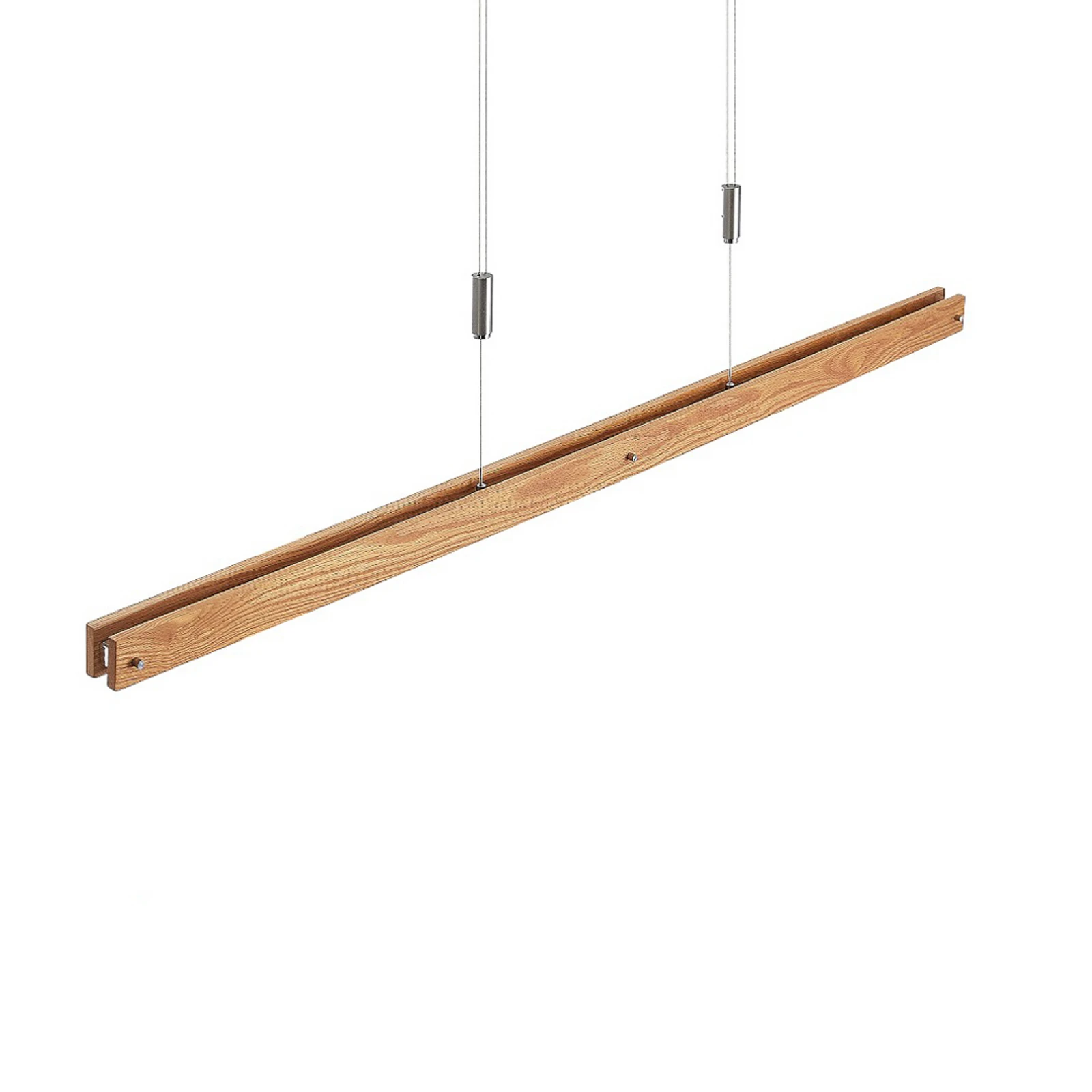 Lindby Alimara suspension LED en bois, bois, longueur 138 cm