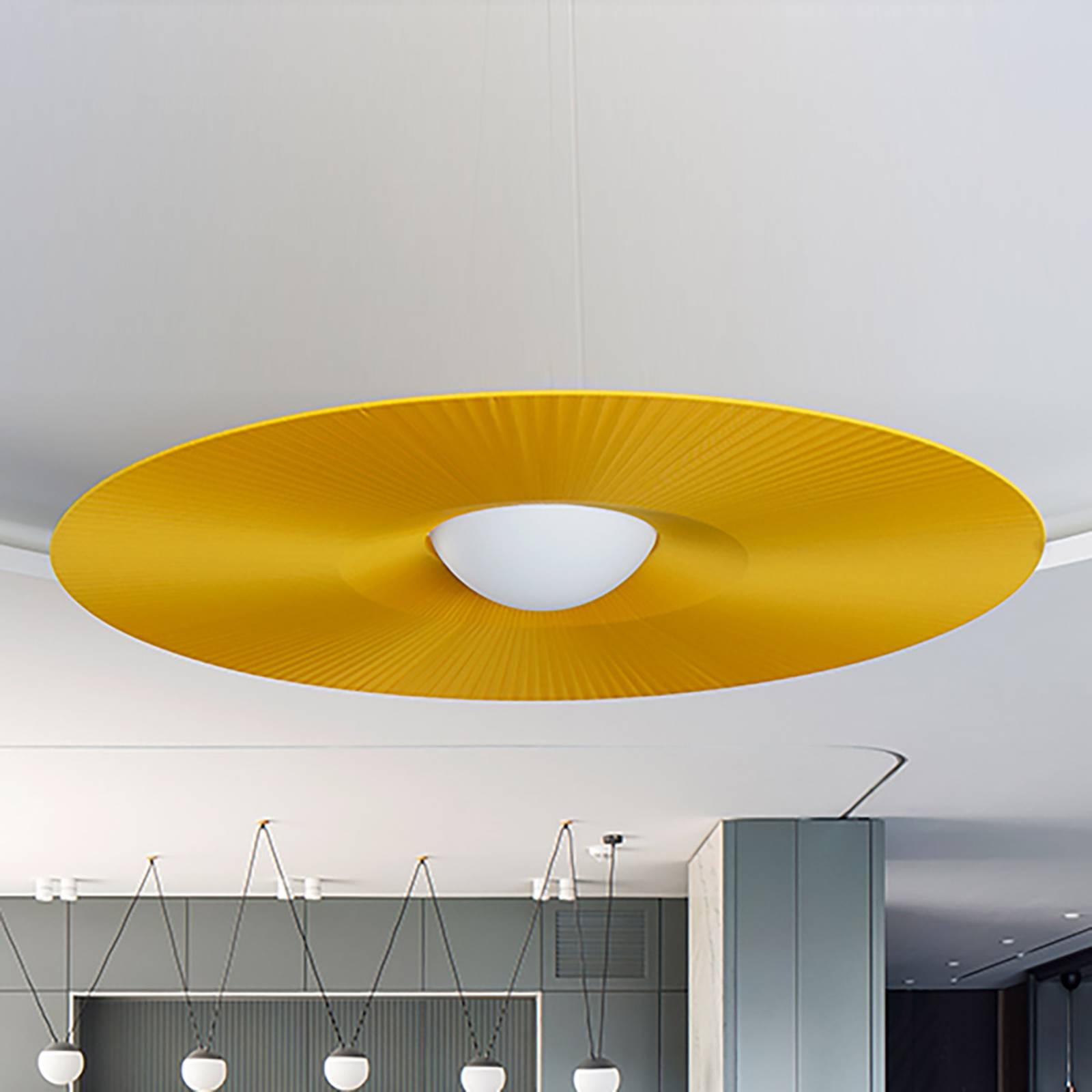 Modo Luce Mood 100 suspension plissée TRIAC jaune