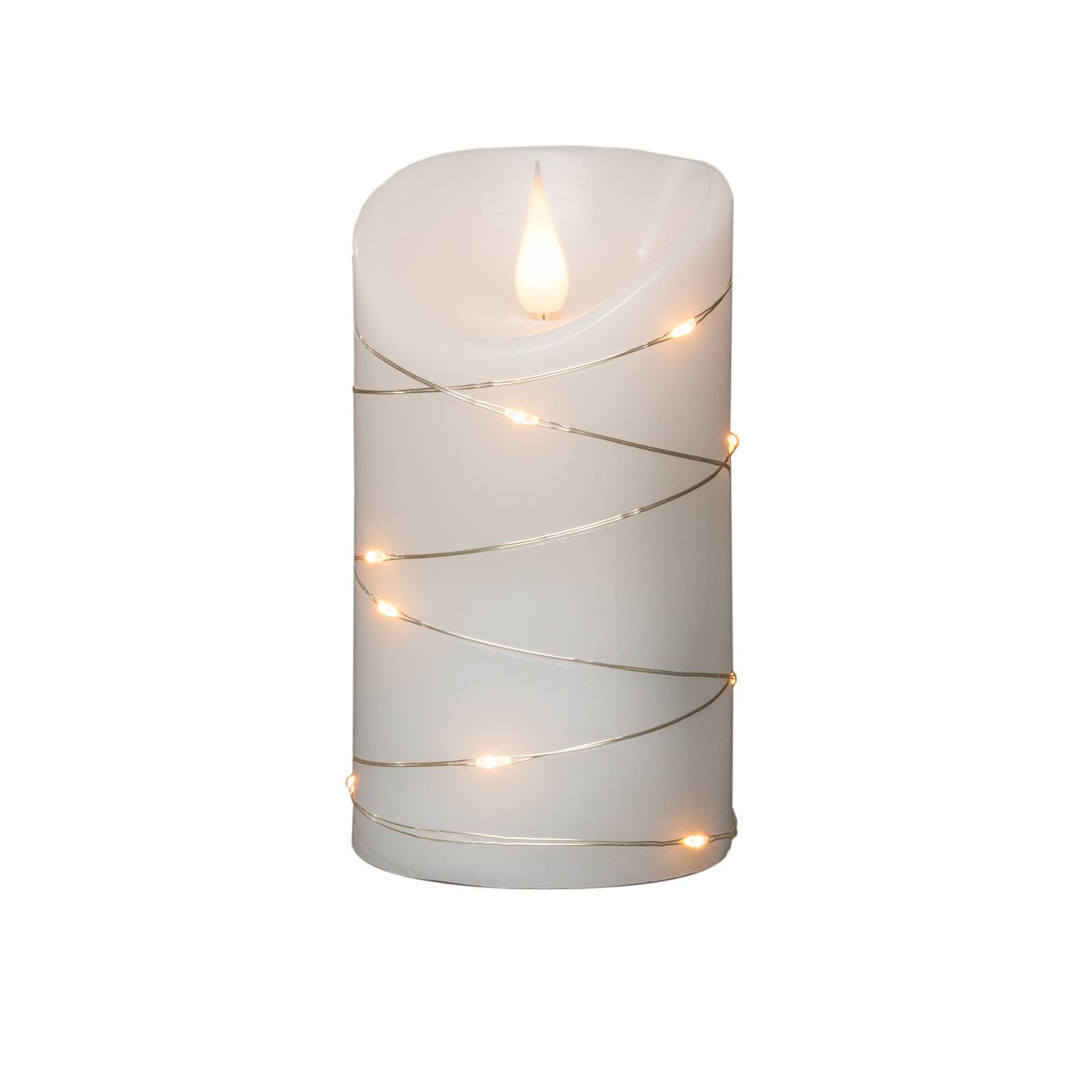 Bougie de cire LED blanche blanc chaud Ø 7,5 cm