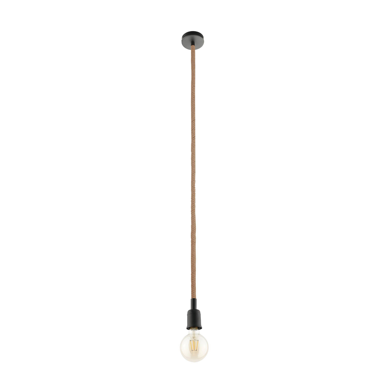 Rampside hanging light with rope 1-bulb, shadeless