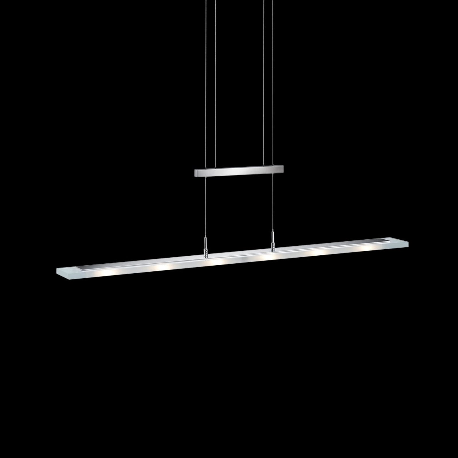 Knapstein Nala - dæmpbar LED-hængelampe nikkel - pendel lampe - haengelampe - design lampe stue/spisestue - mat nikkel, transparent - metal, glas