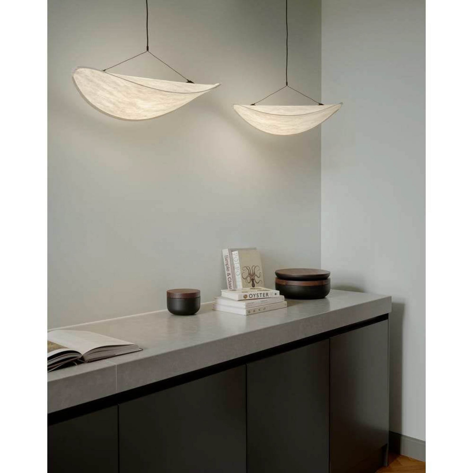 NEW WORKS Suspension LED Tense, Ø55, blanche, à intensité variable