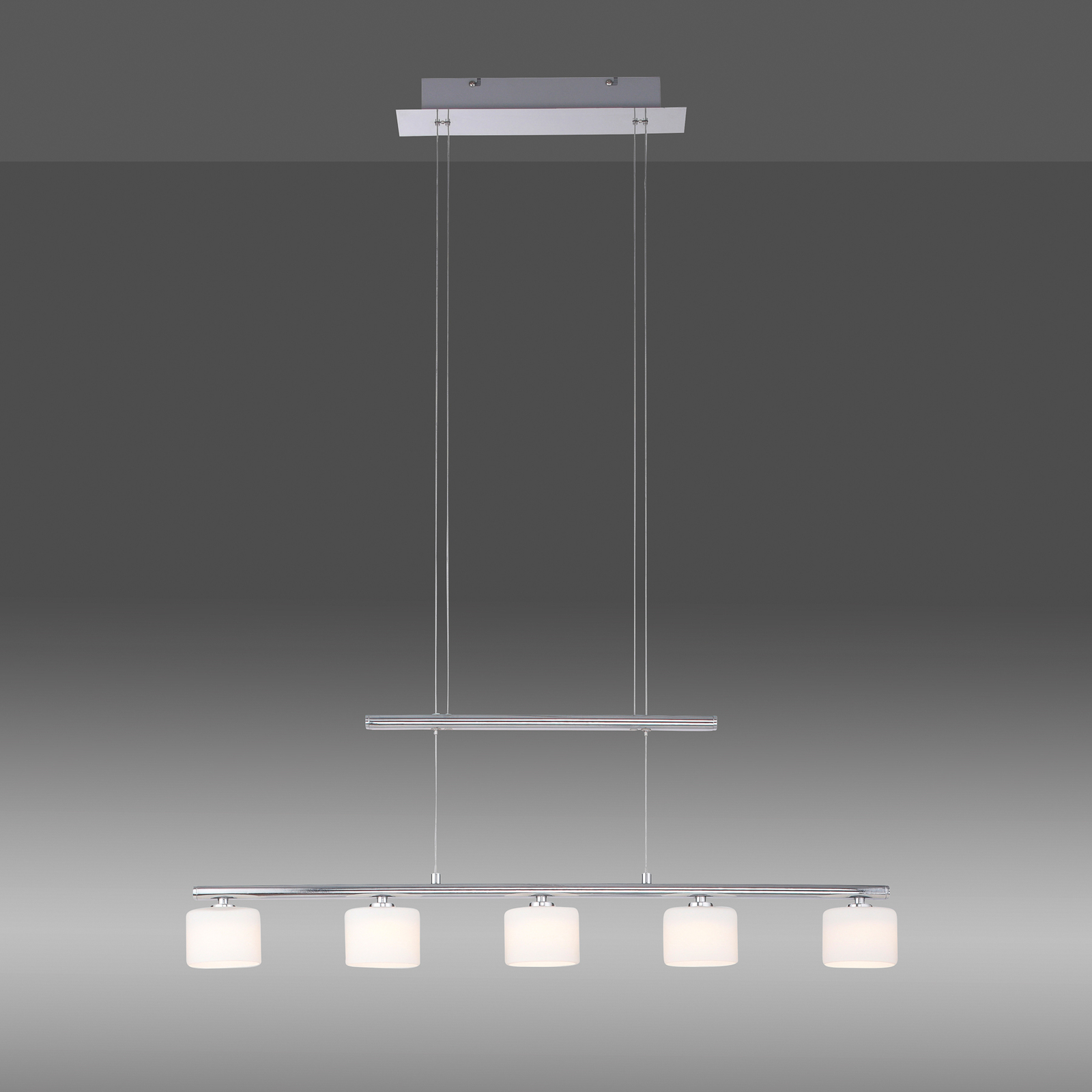 Lampada LED sospensione Hydra 5 luci color acciaio