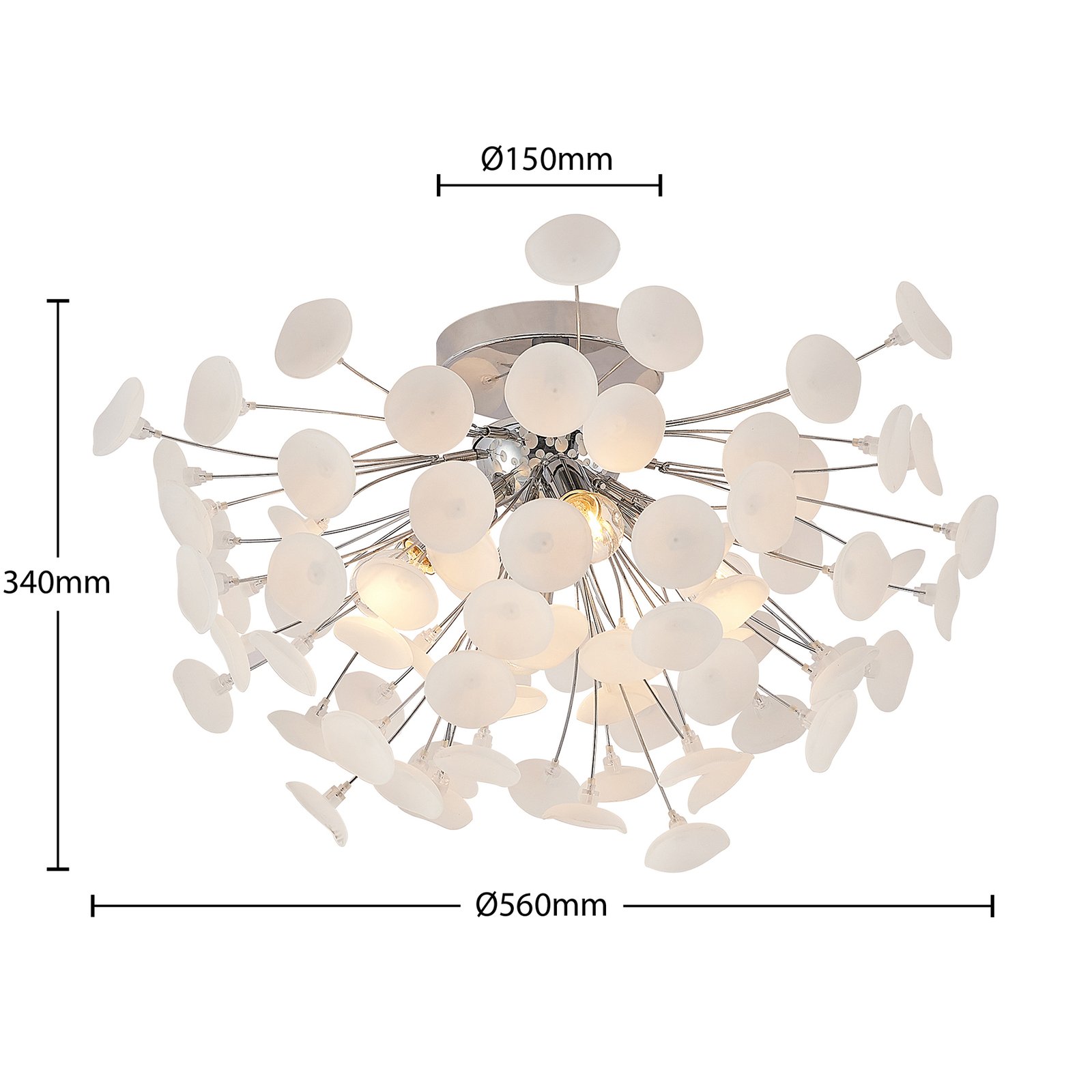 Yurina Stropní Lampa Chrome - Lindby